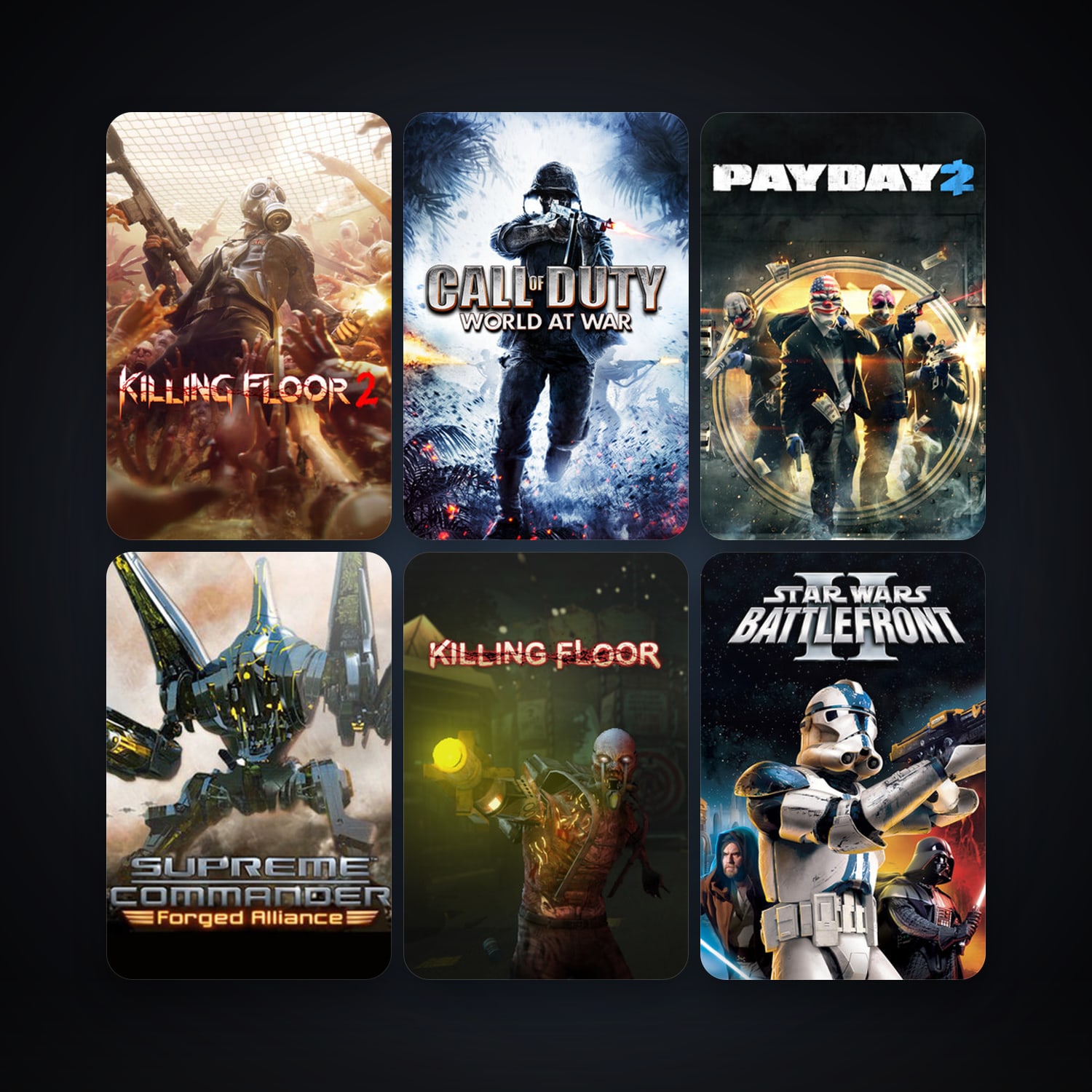 Killing Floor + Star Wars: Battlefront 2 (Classic, 2005), 8 games, clean — HabibiAccounts