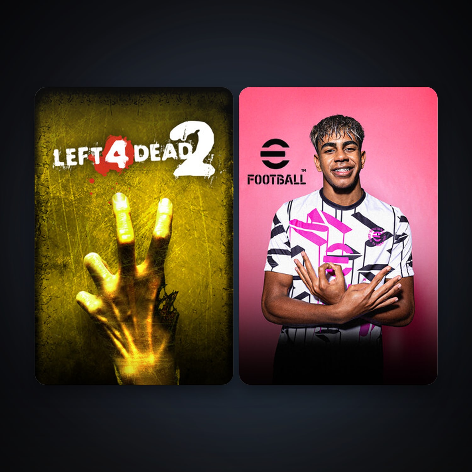 Left 4 Dead 2 + eFootball 2024, 4 games, clean — HabibiAccounts