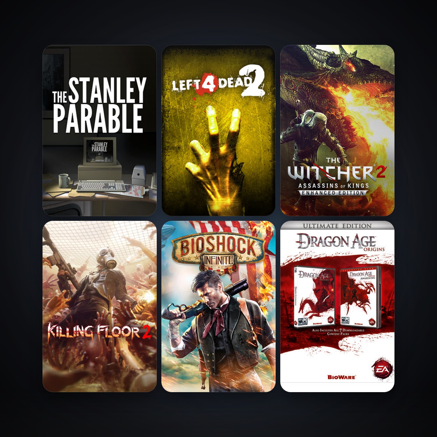 Left 4 Dead 2 + BioShock Infinite, 78 games, Steam 10, clean — HabibiAccounts