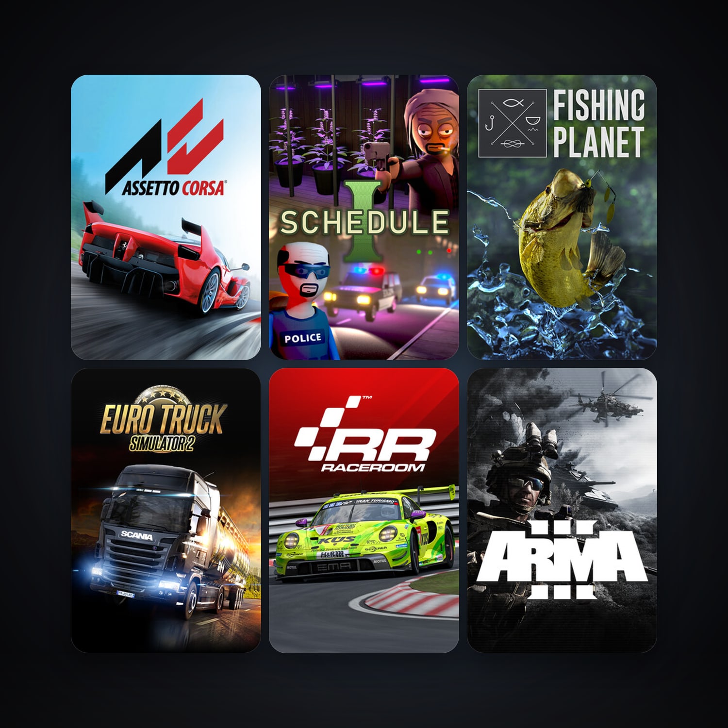 Arma 3 + RaceRoom Racing Experience, 10 games, clean — HabibiAccounts