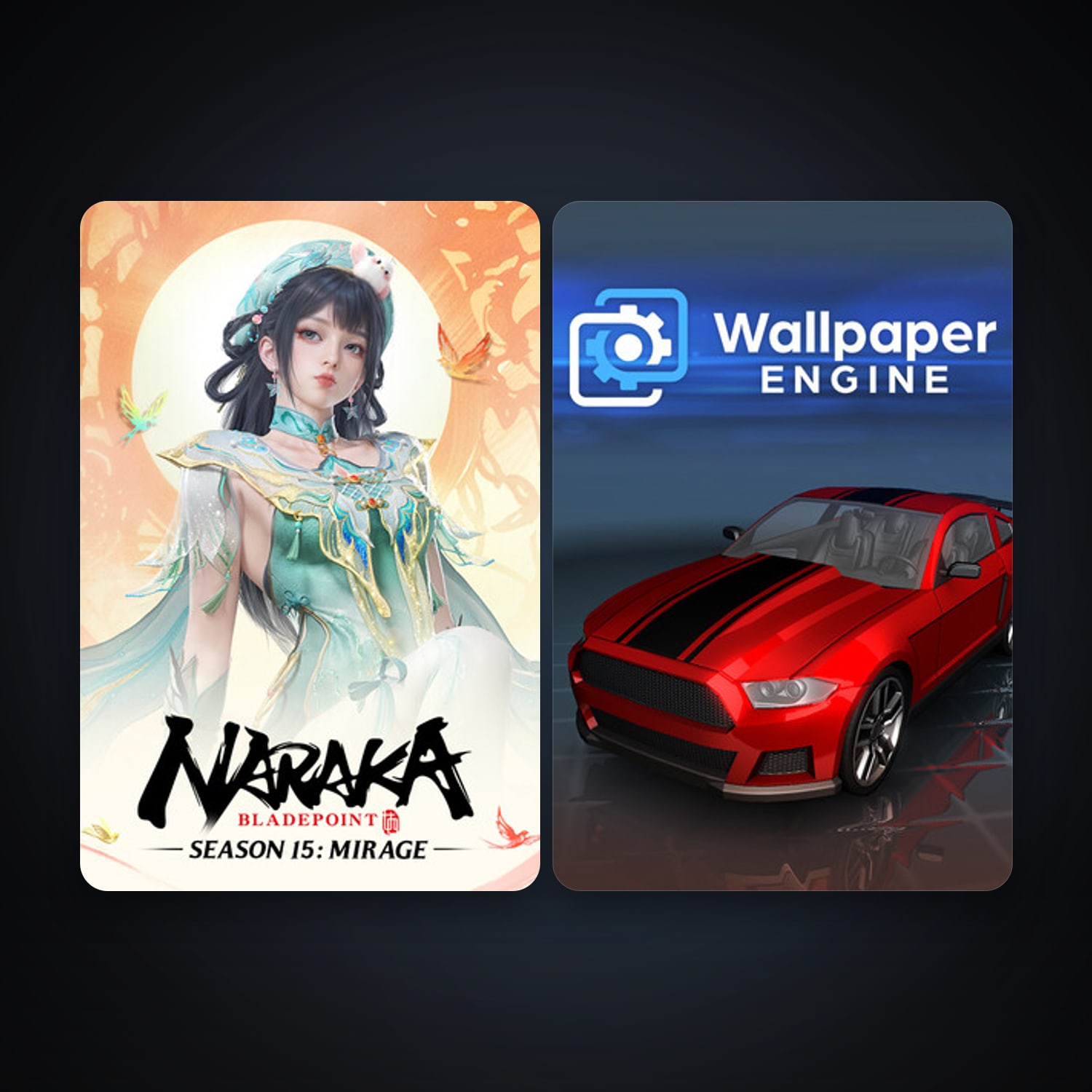Wallpaper Engine + NARAKA: BLADEPOINT, 7 games, clean — HabibiAccounts