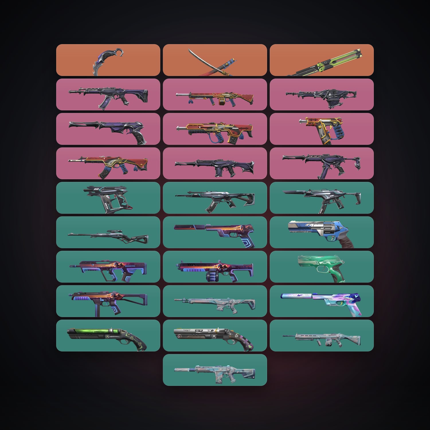 AP Gold 1 locker — 3 knives, 28 skins, lvl 181 · 261086875 — HabibiAccounts