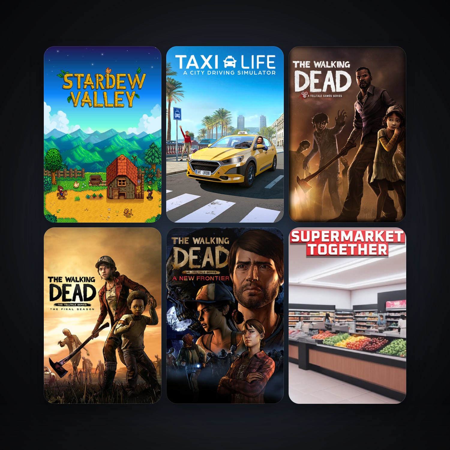 The Walking Dead + Stardew Valley, 13 games, clean — HabibiAccounts