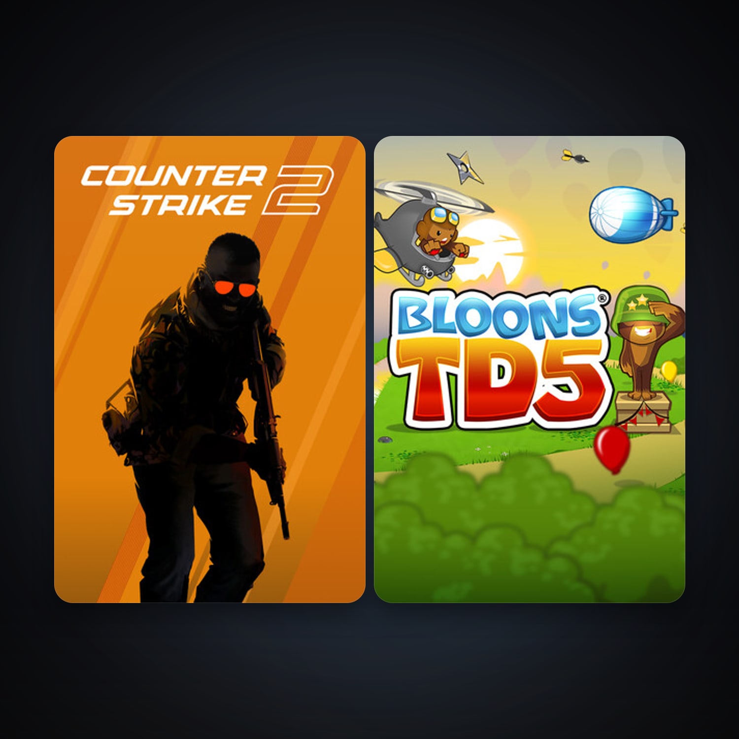 CS2 Prime + Bloons TD 5, 2 games, clean — HabibiAccounts