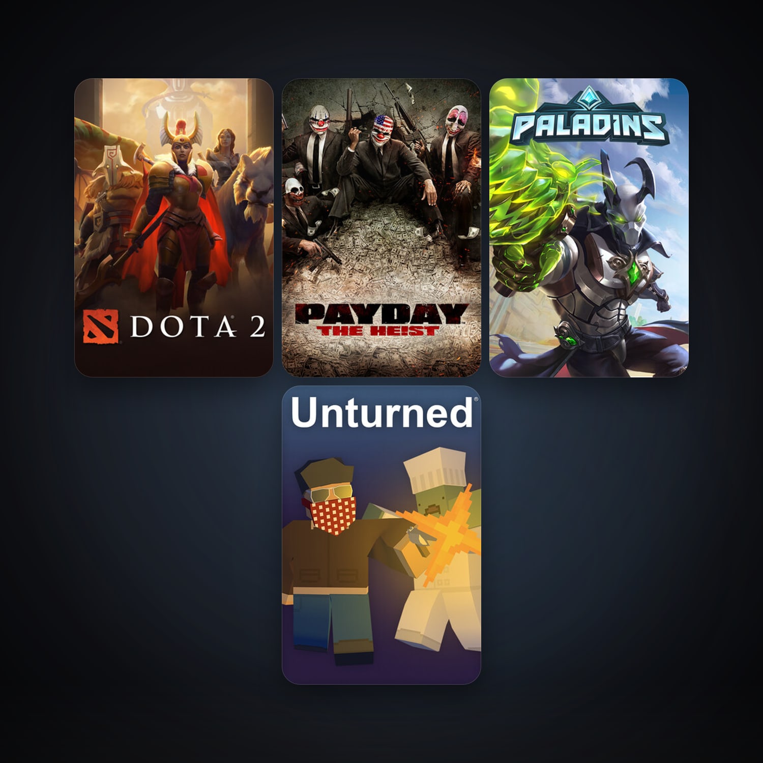 Dota 2 + PAYDAY The Heist, 12 games, clean — HabibiAccounts