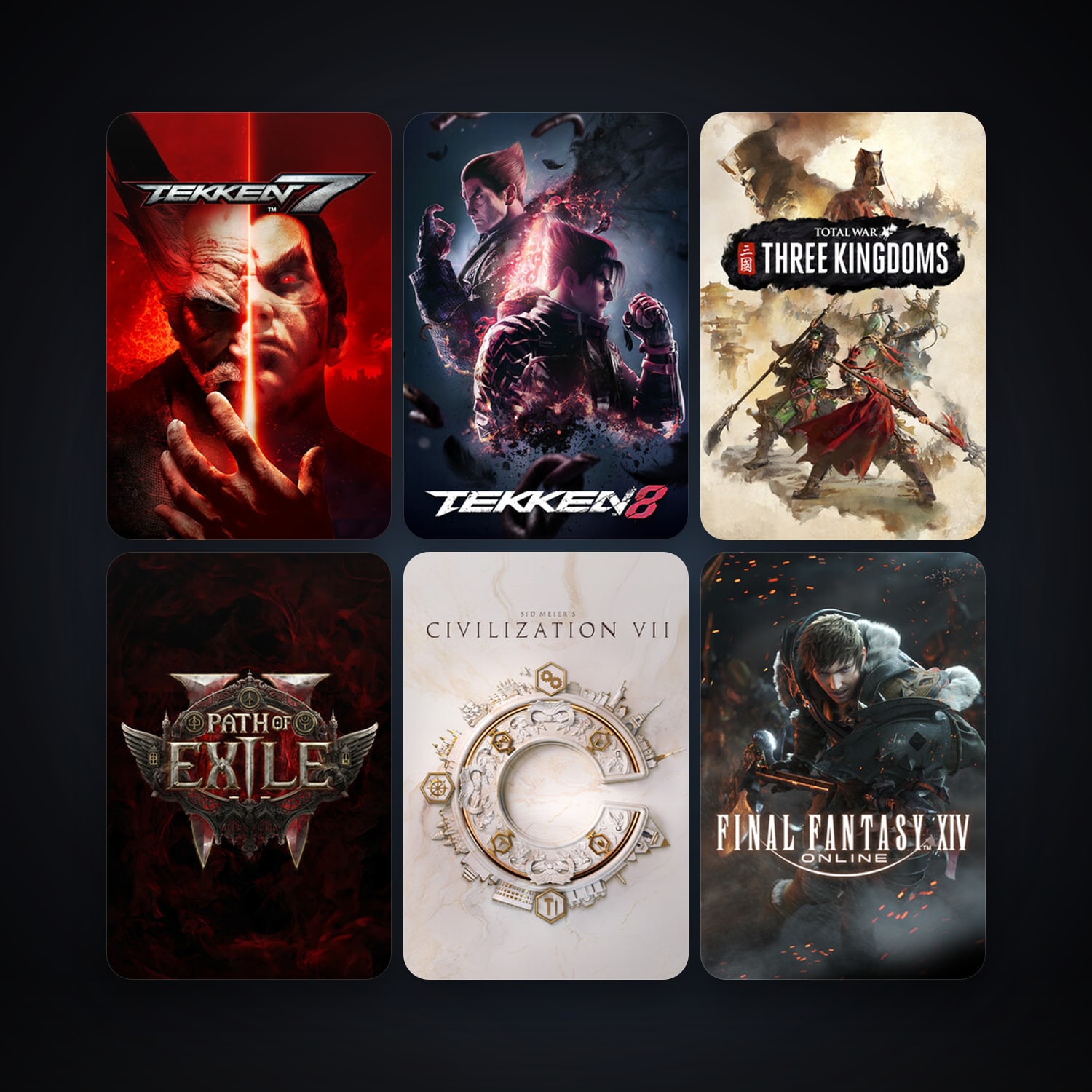 FINAL FANTASY XIV Online + TEKKEN 7, 12 games, clean — HabibiAccounts
