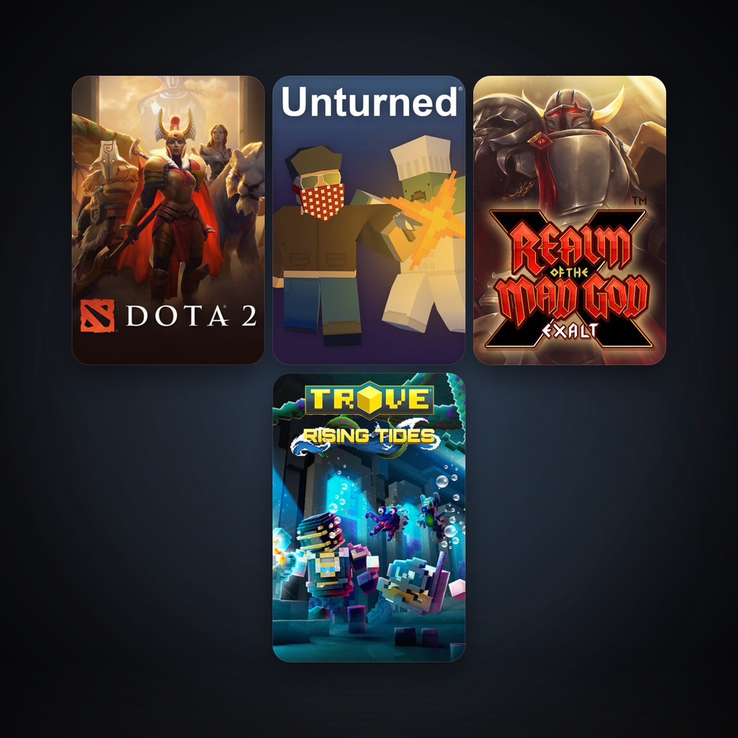 Dota 2 + Realm of the Mad God, 6 games, clean — HabibiAccounts