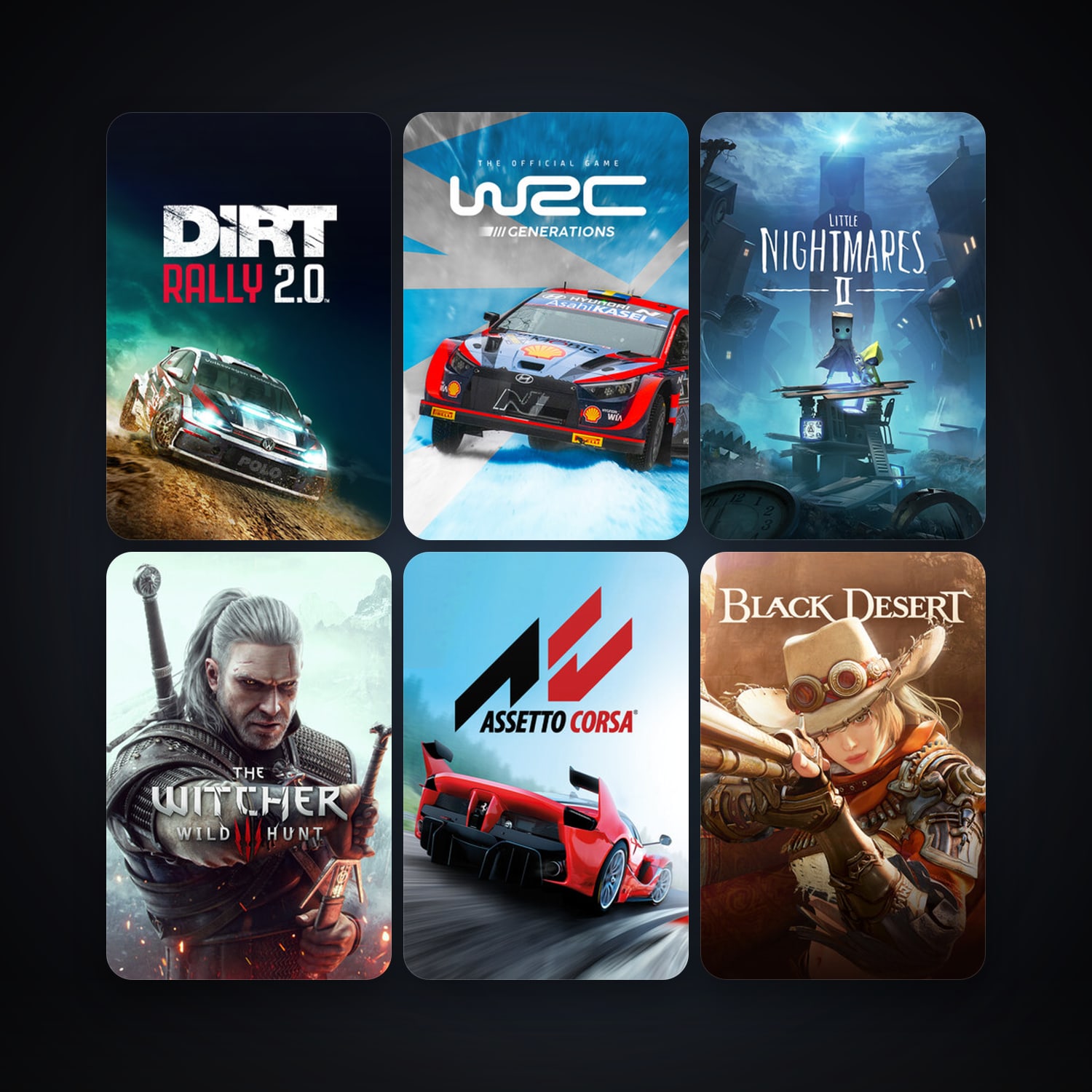 Assetto Corsa + The Witcher 3: Wild Hunt, 7 games, clean — HabibiAccounts
