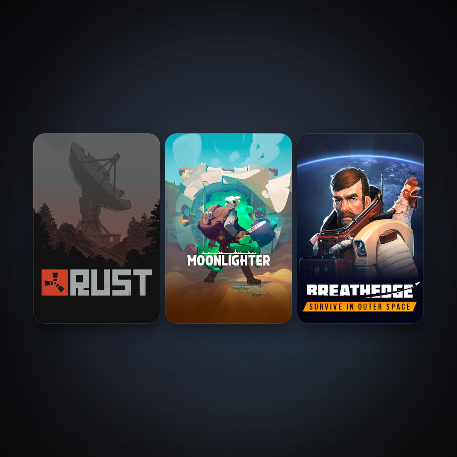 Rust + Moonlighter, 4 games, clean — HabibiAccounts