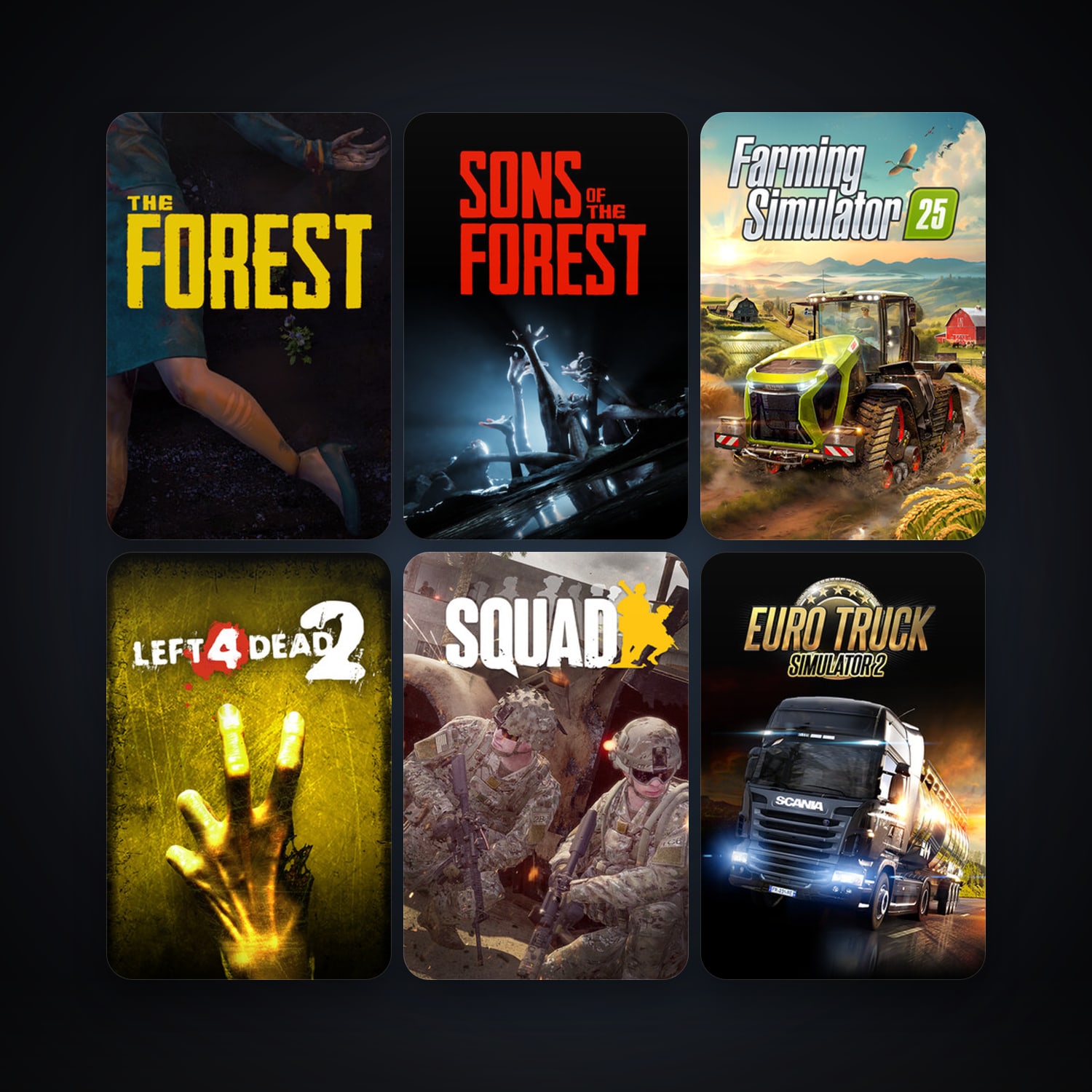 Left 4 Dead 2 + Euro Truck Simulator 2, 8 games, clean — HabibiAccounts