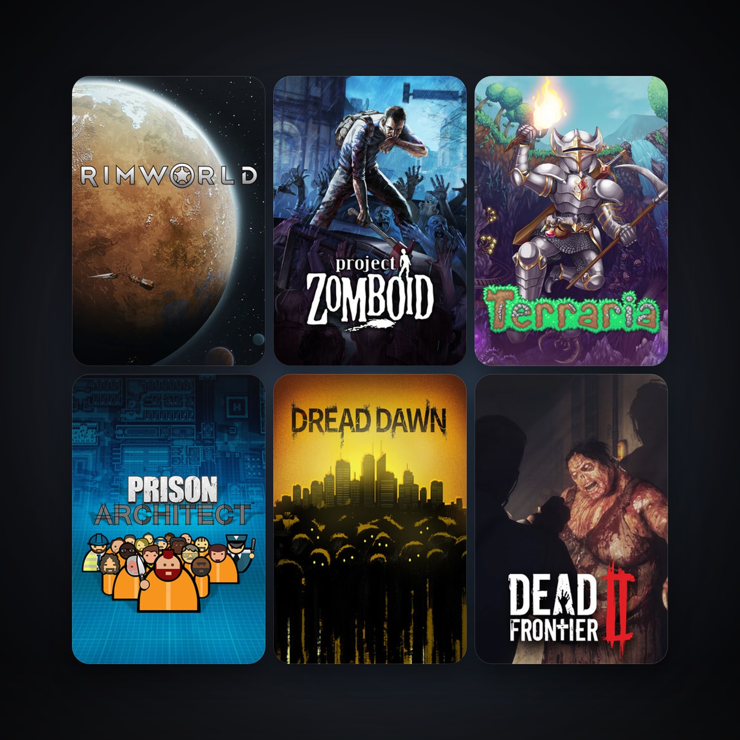 Terraria + Project Zomboid, 12 games, clean — HabibiAccounts