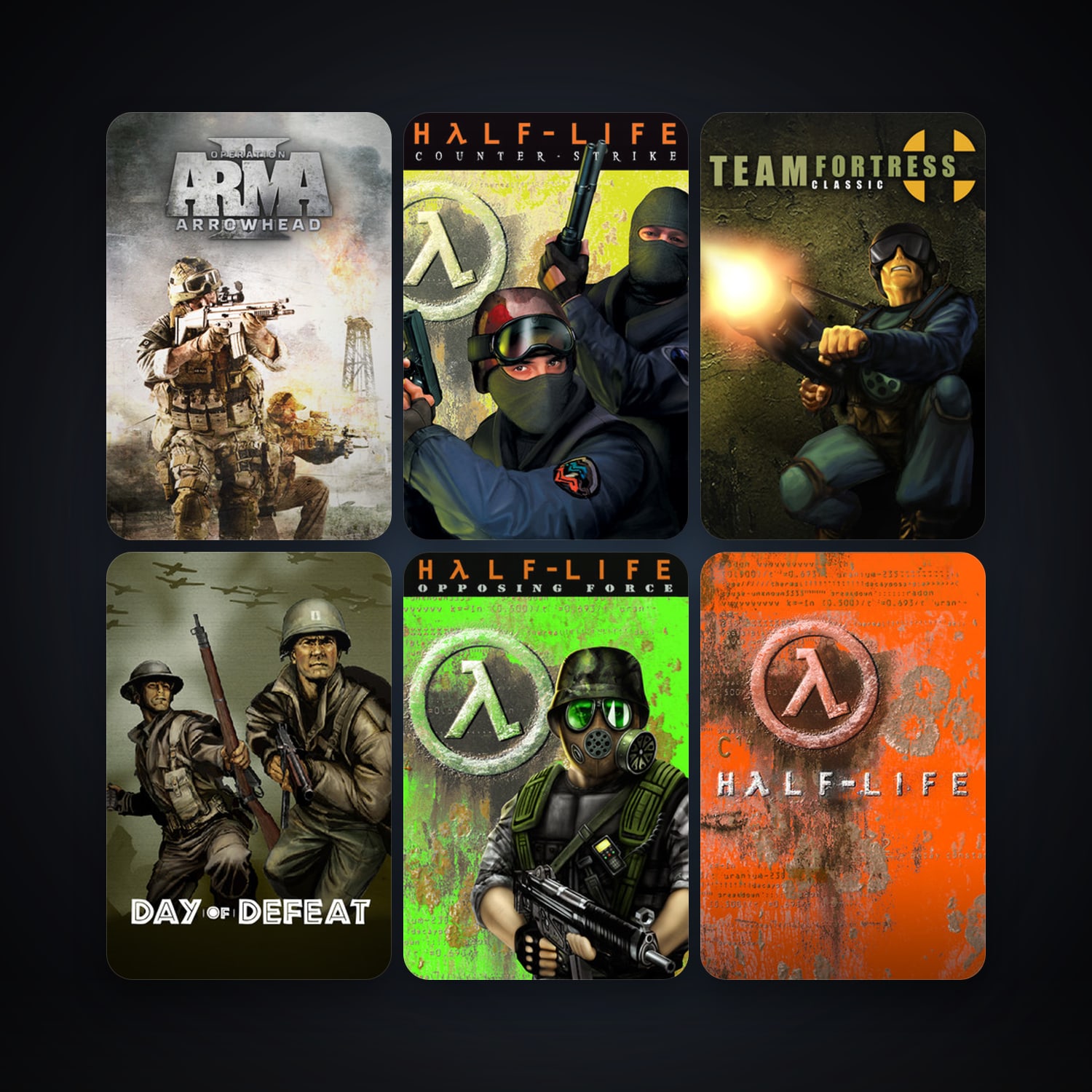 Counter-Strike + Team Fortress Classic, 11 games, Steam 11, clean — HabibiAccounts