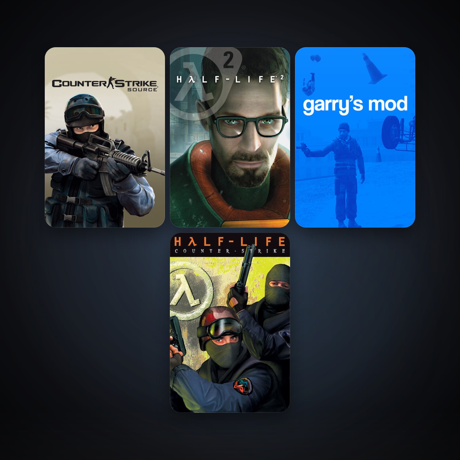 Counter-Strike + Half-Life 2, 8 games, Steam 10, clean — HabibiAccounts