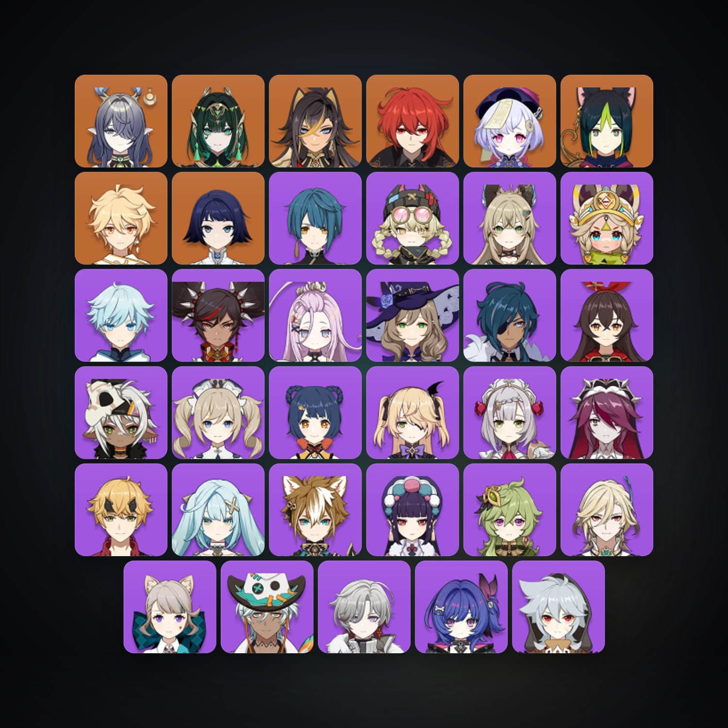 Genshin Impact | AR 56 | 35 Chars | 6× 5★ — Genshin / miHoYo Account — HabibiAccounts