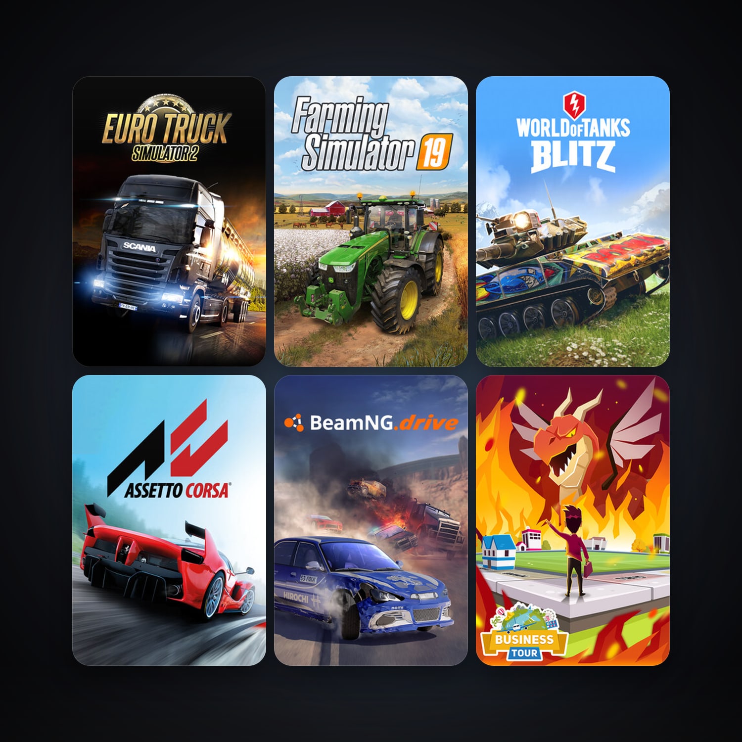Euro Truck Simulator 2 + Assetto Corsa, 29 games, clean — HabibiAccounts