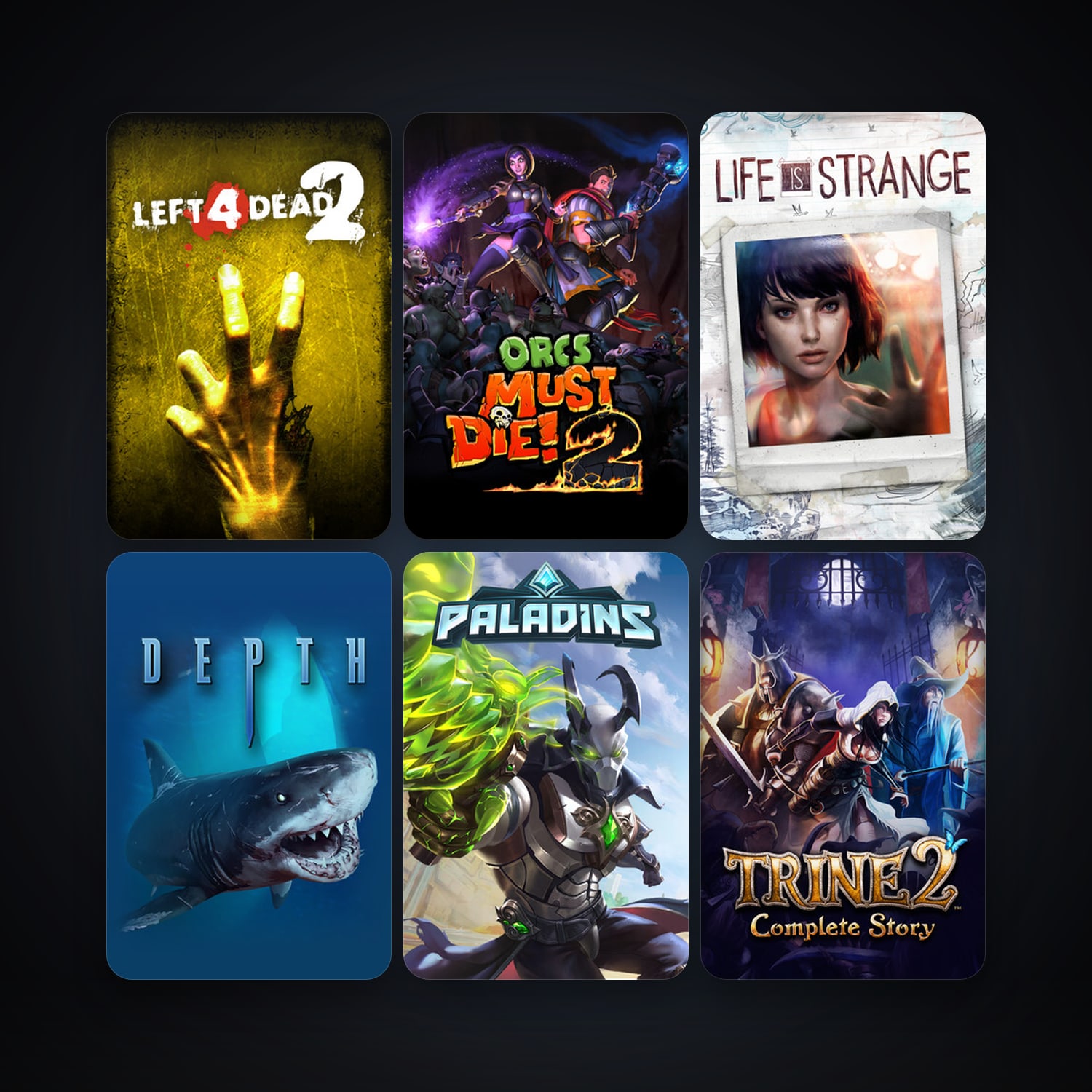 Left 4 Dead 2 + Trine 2: Complete Story, 13 games, clean — HabibiAccounts