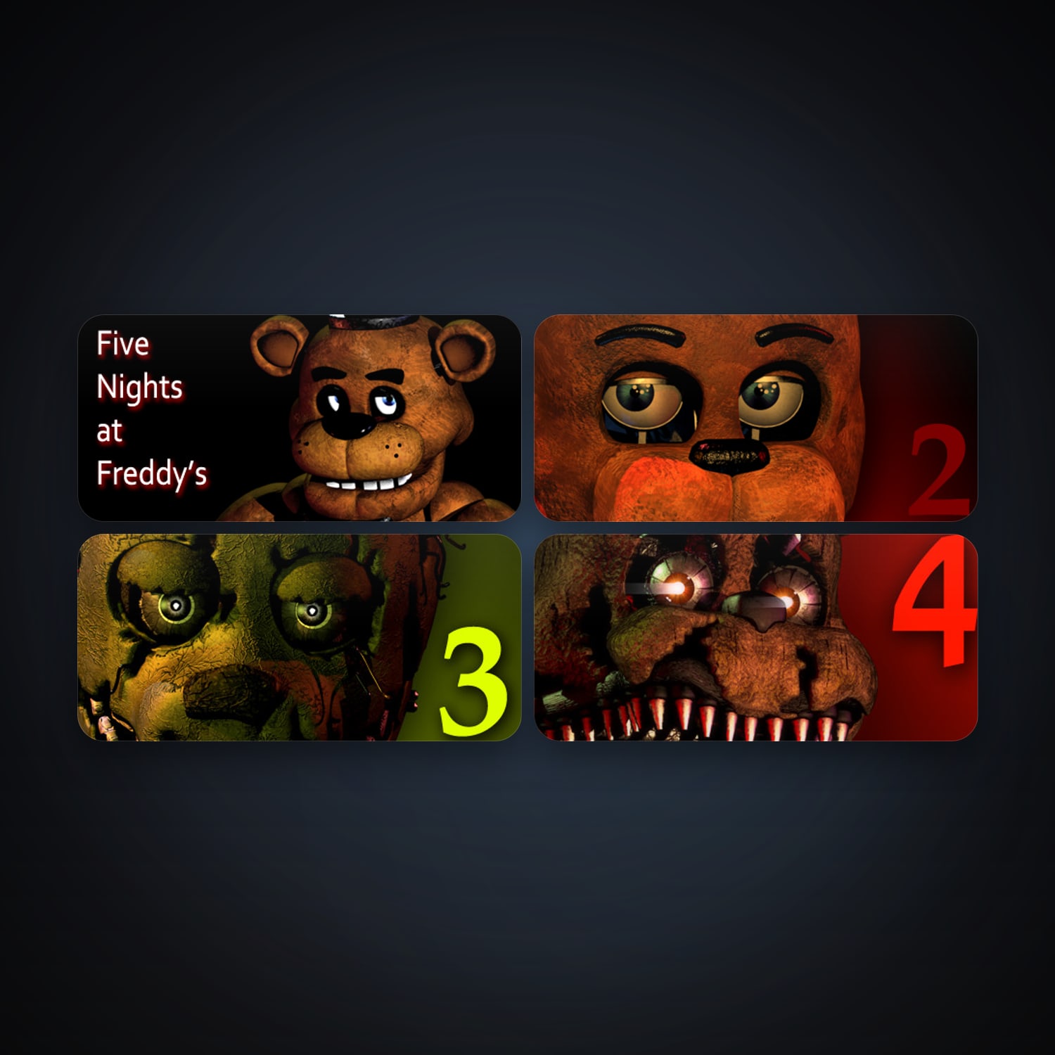 Five Nights at Freddy's + Five Nights at Freddy's 2, 5 games, clean — HabibiAccounts