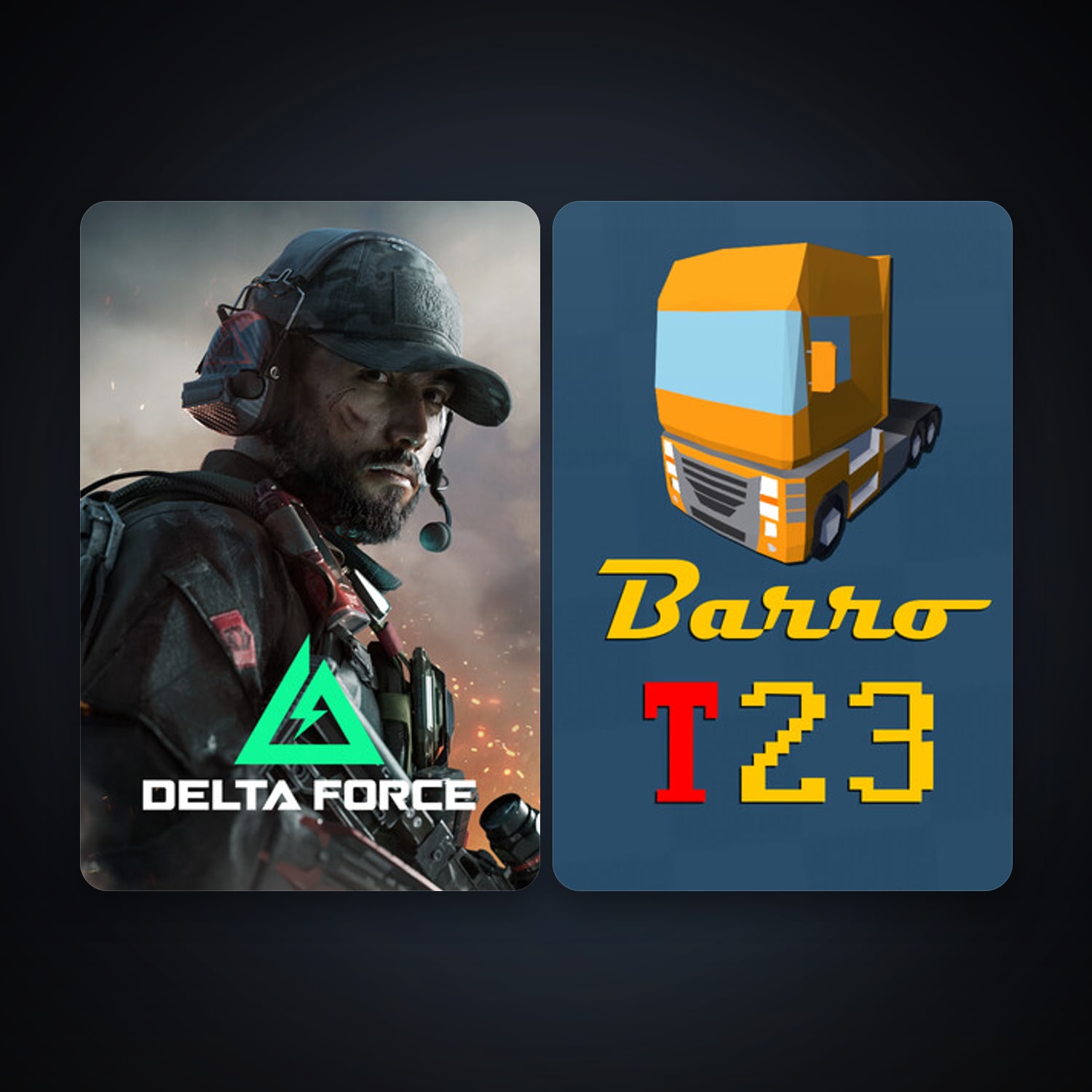 Barro T23 + Delta Force: Hawk Ops, 8 games, clean — HabibiAccounts