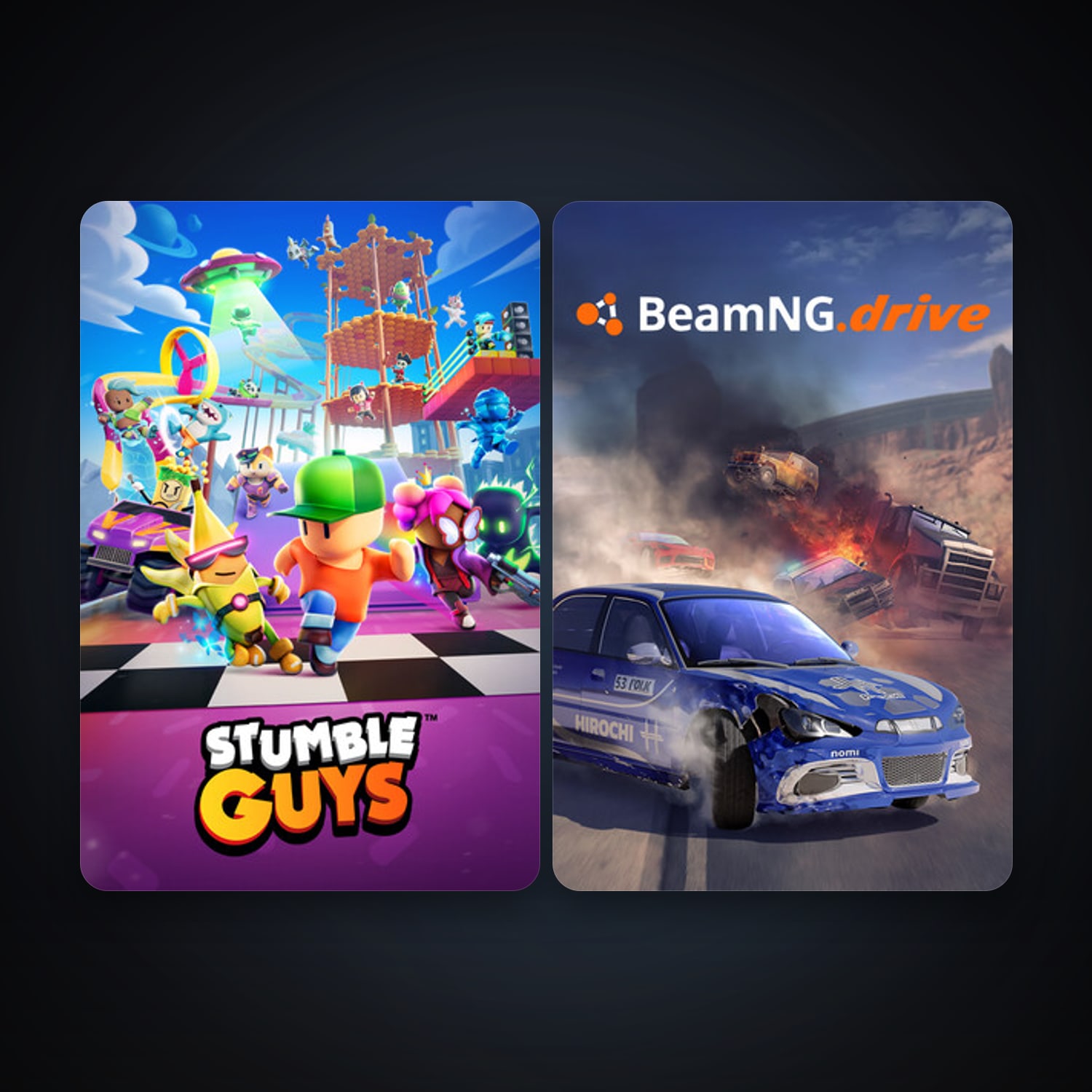 BeamNG.drive + Stumble Guys, 2 games, clean — HabibiAccounts