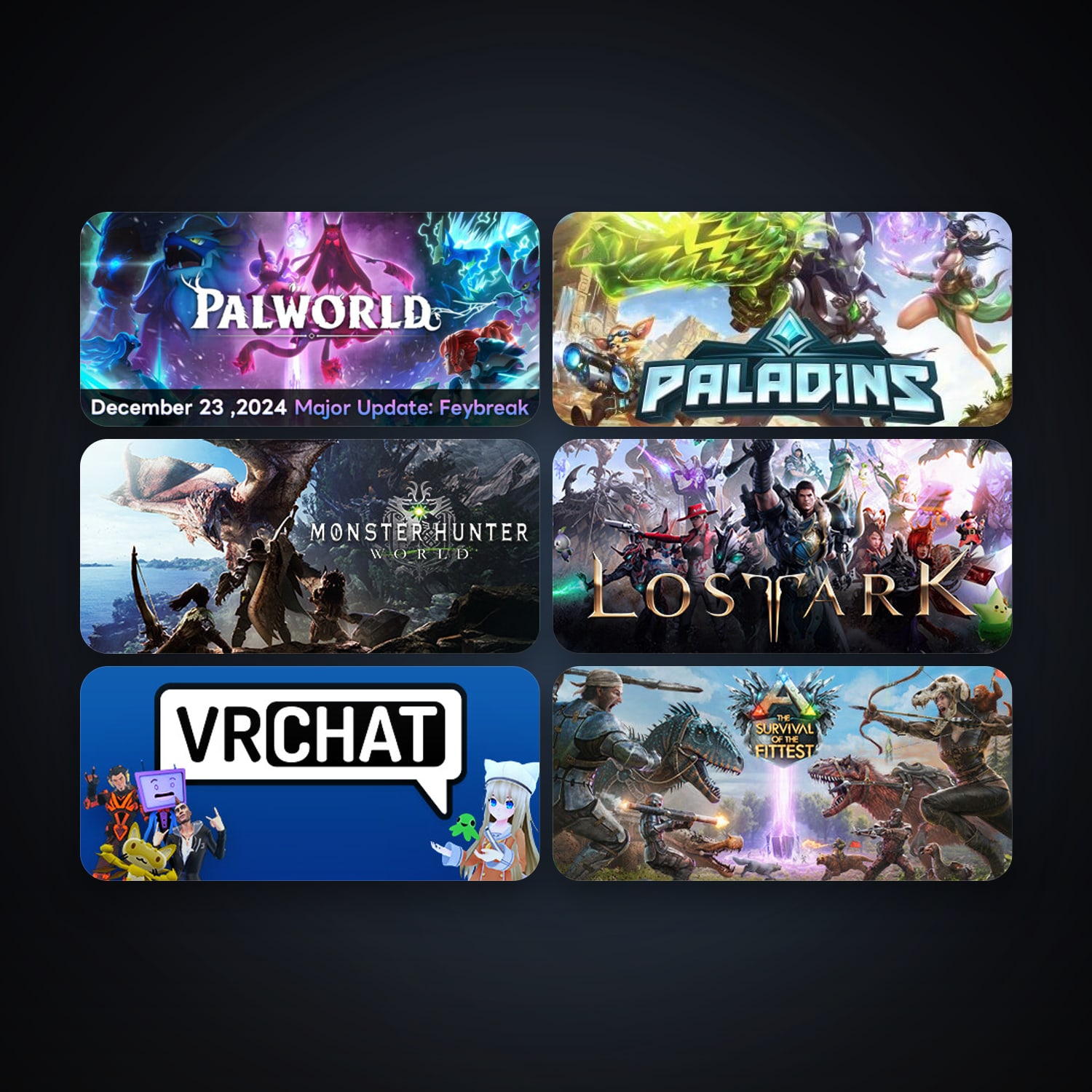ARK: The Survival Of The Fittest + VRChat, 9 games, clean — HabibiAccounts