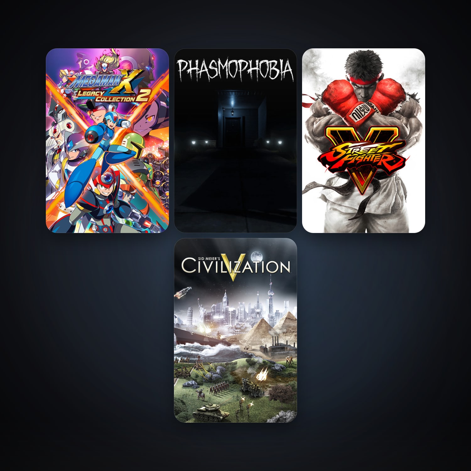 Sid Meier's Civilization V + Street Fighter V, 6 games, clean — HabibiAccounts