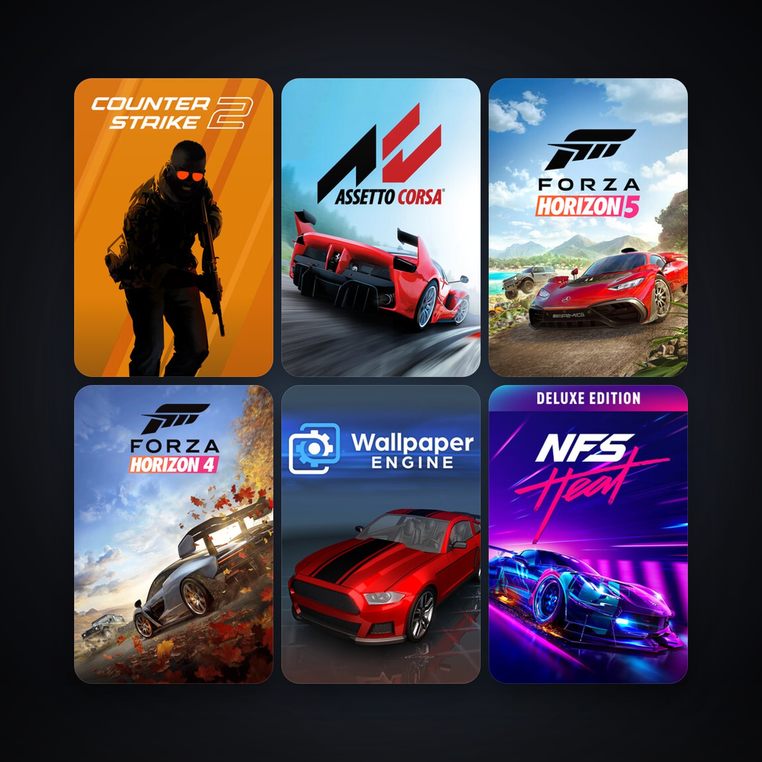 CS2 Prime + Assetto Corsa, 55 games, Steam 20, clean — HabibiAccounts