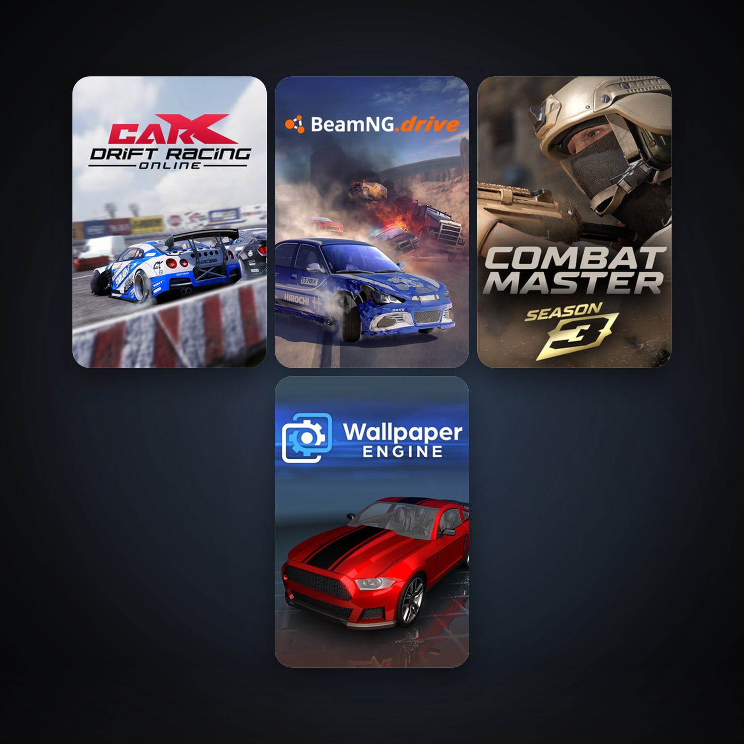 Assetto Corsa + BeamNG.drive, 15 games, clean — HabibiAccounts