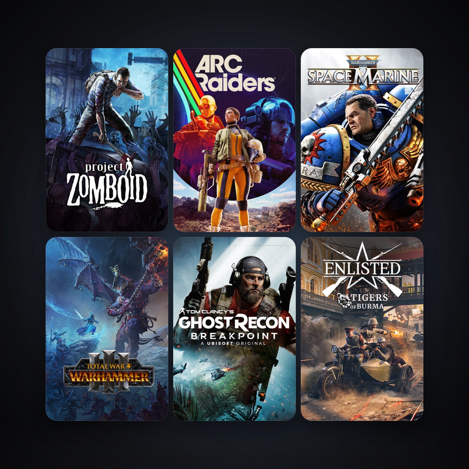 Project Zomboid + Total War: WARHAMMER III, 6 games, clean — HabibiAccounts