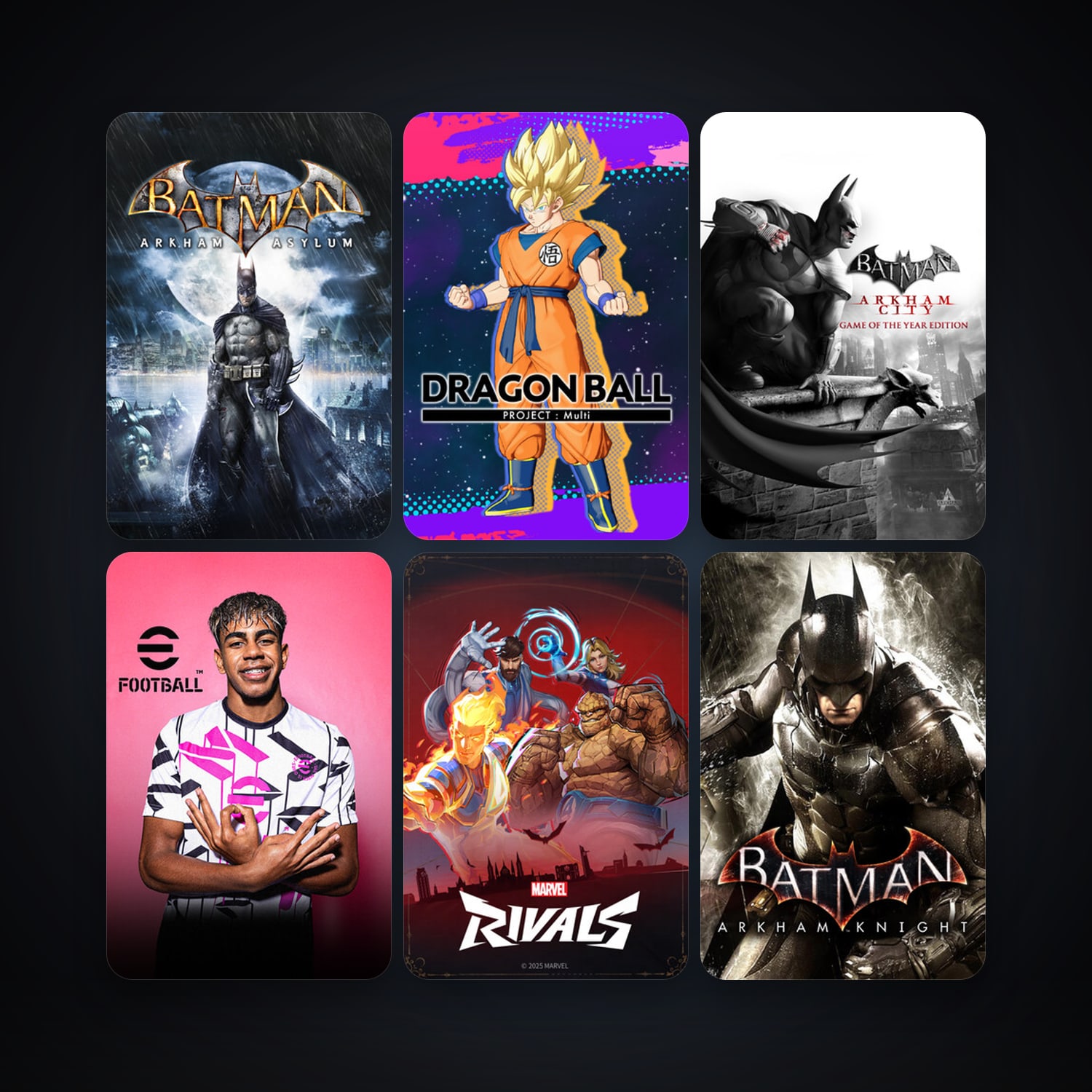 Batman: Arkham Asylum Game of the Year Edition + Batman: Arkham City - Game of the Year Edition, 9 games, clean — HabibiAccounts