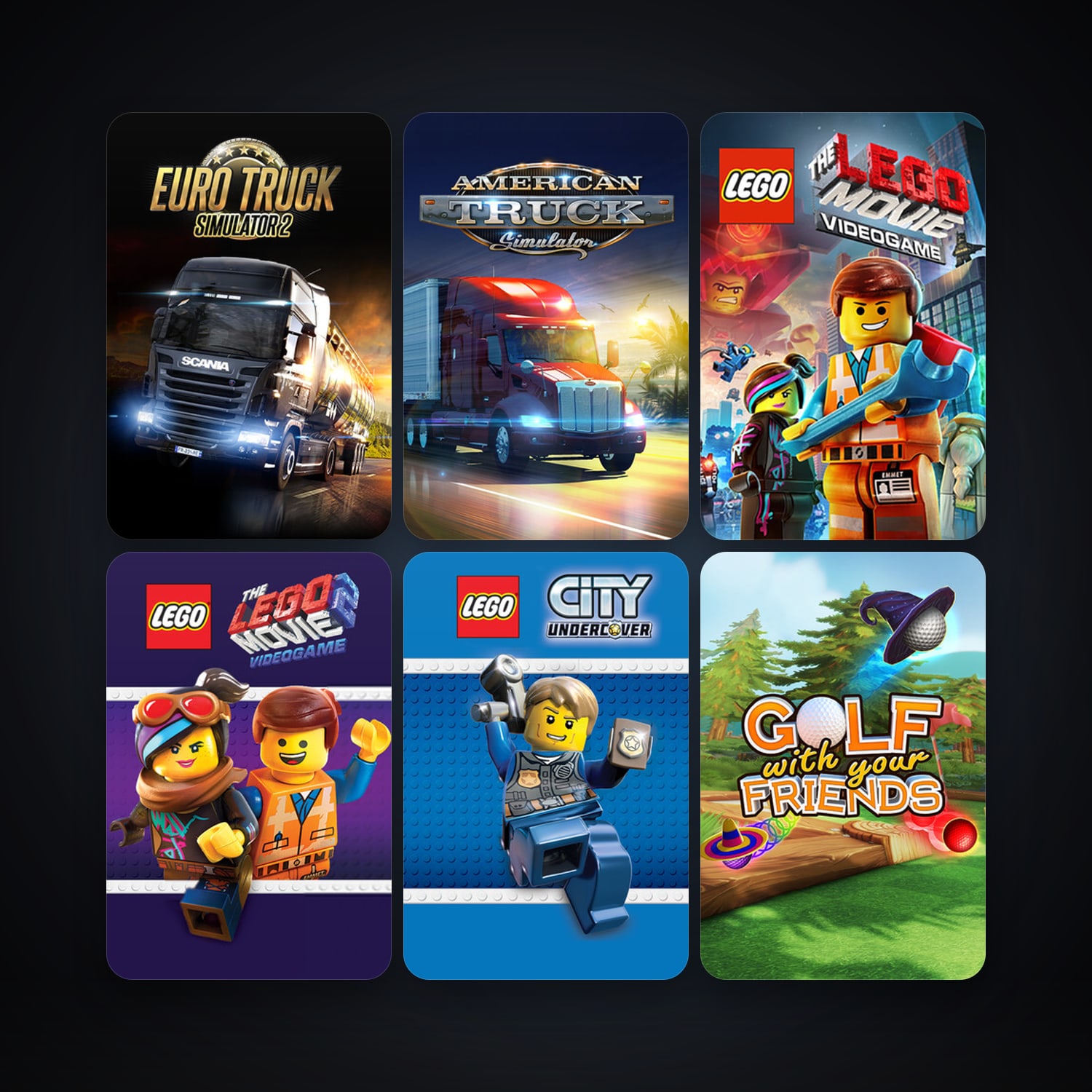 Euro Truck Simulator 2 + The LEGO Movie - Videogame, 12 games, clean — HabibiAccounts