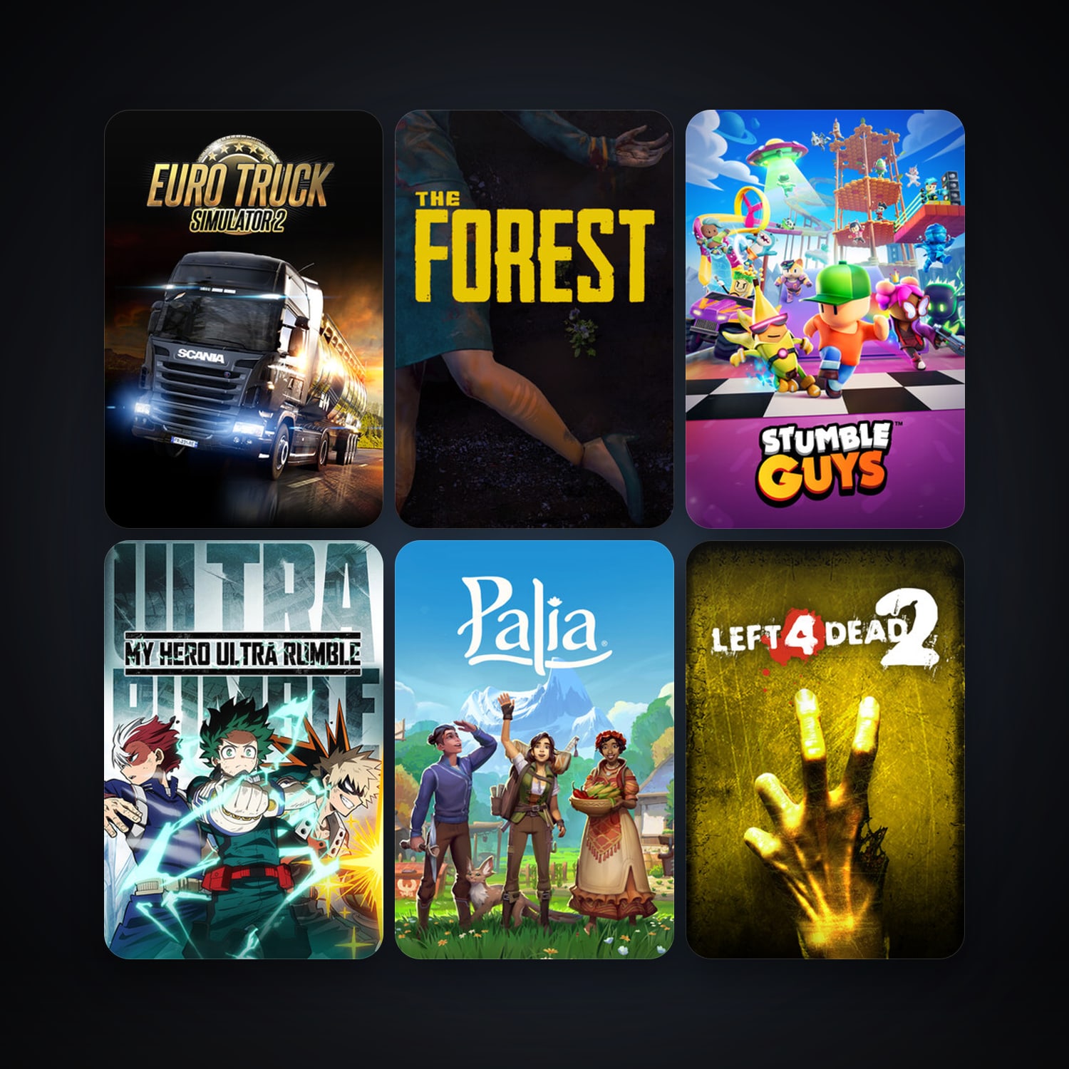 Left 4 Dead 2 + Euro Truck Simulator 2, 12 games, clean — HabibiAccounts