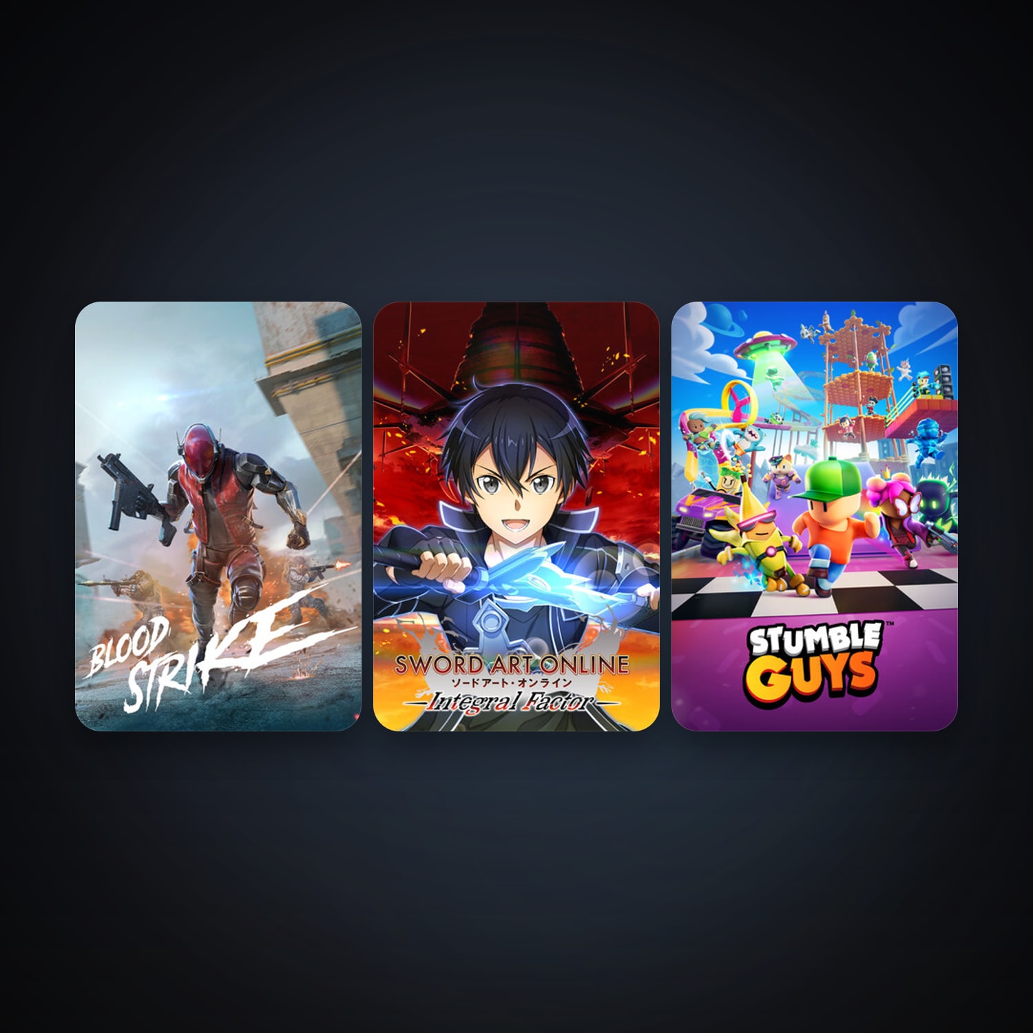 Stumble Guys + Sword Art Online: Integral Factor, 5 games, clean — HabibiAccounts