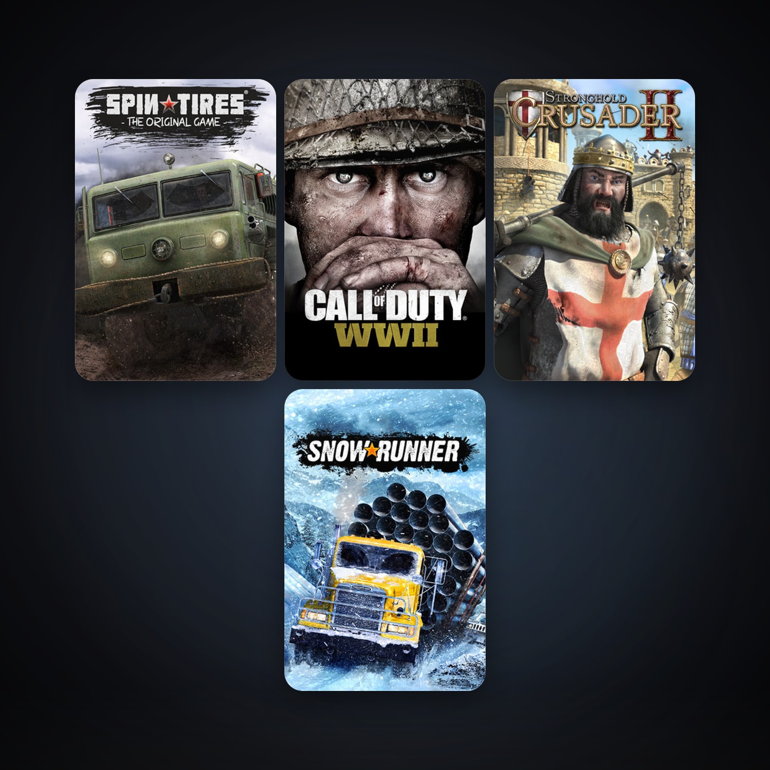 Stronghold Crusader 2 + SPINTIRES, 5 games, clean — HabibiAccounts