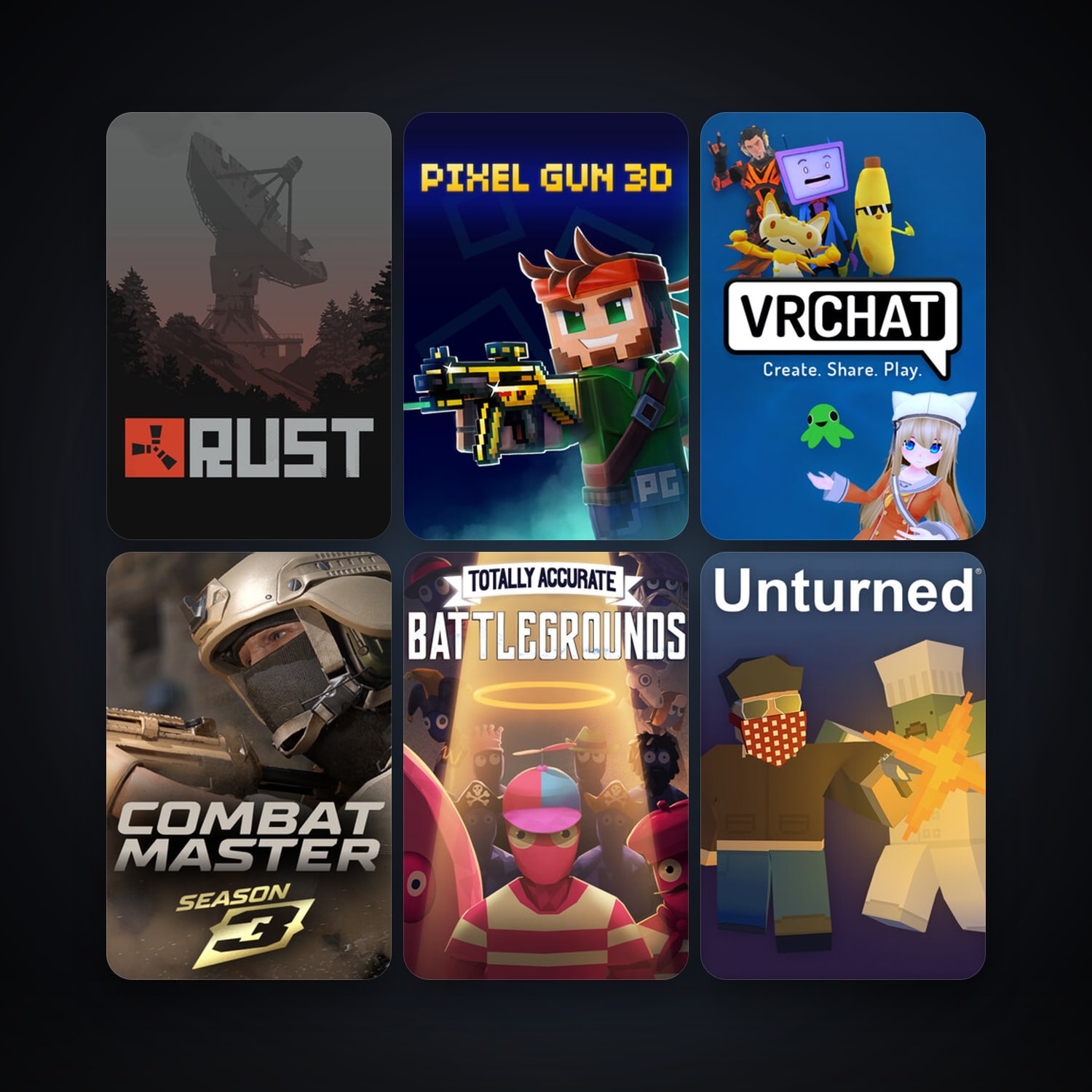 Rust + Unturned, 15 games, clean — HabibiAccounts