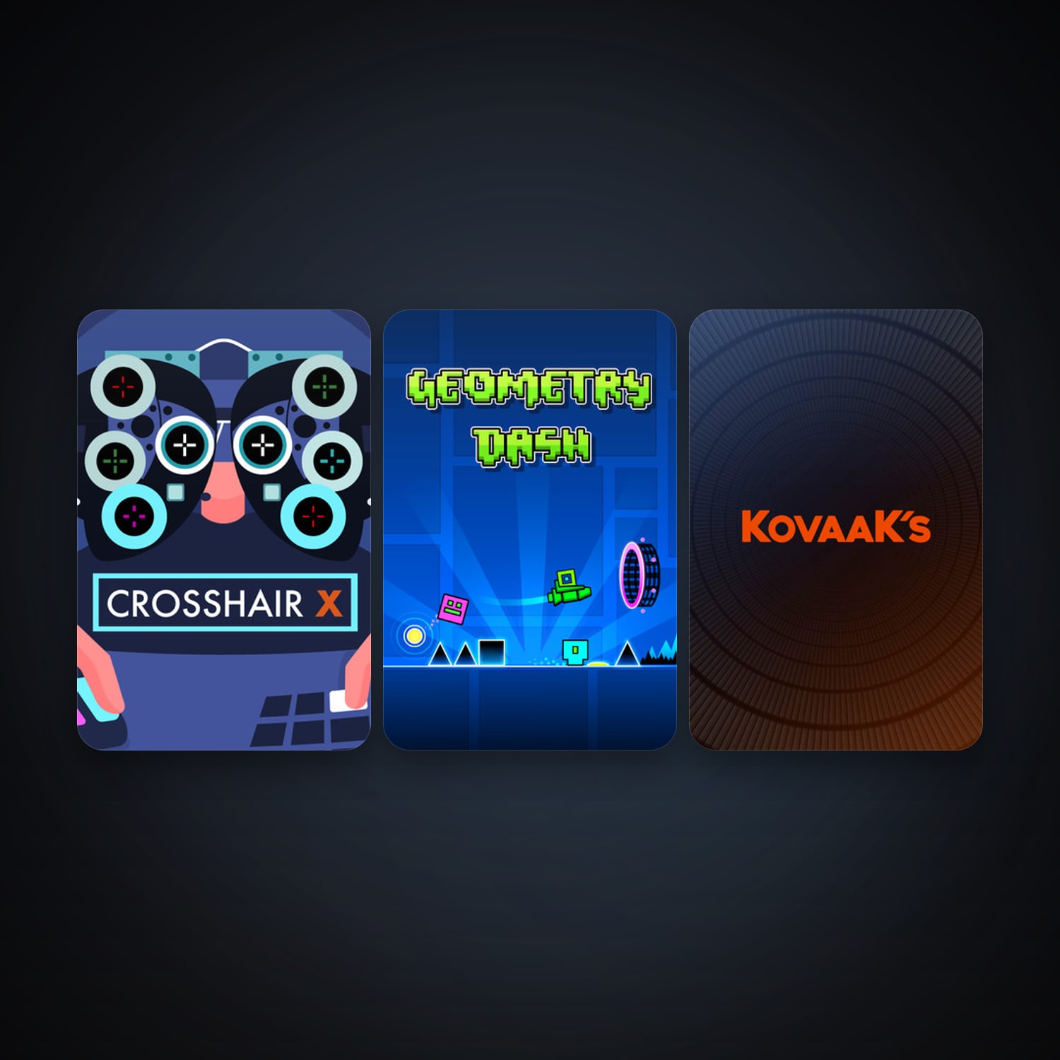 Geometry Dash + KovaaK's FPS Aim Trainer, 6 games, clean — HabibiAccounts