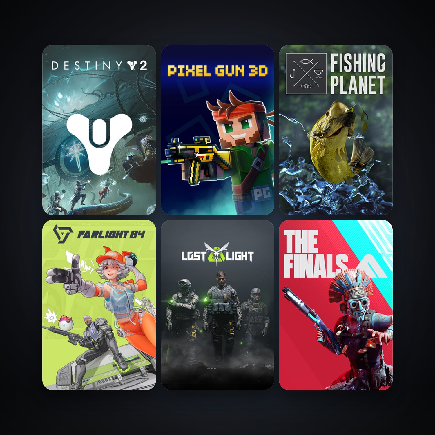 Fishing Planet + Destiny 2, 14 games, clean — HabibiAccounts