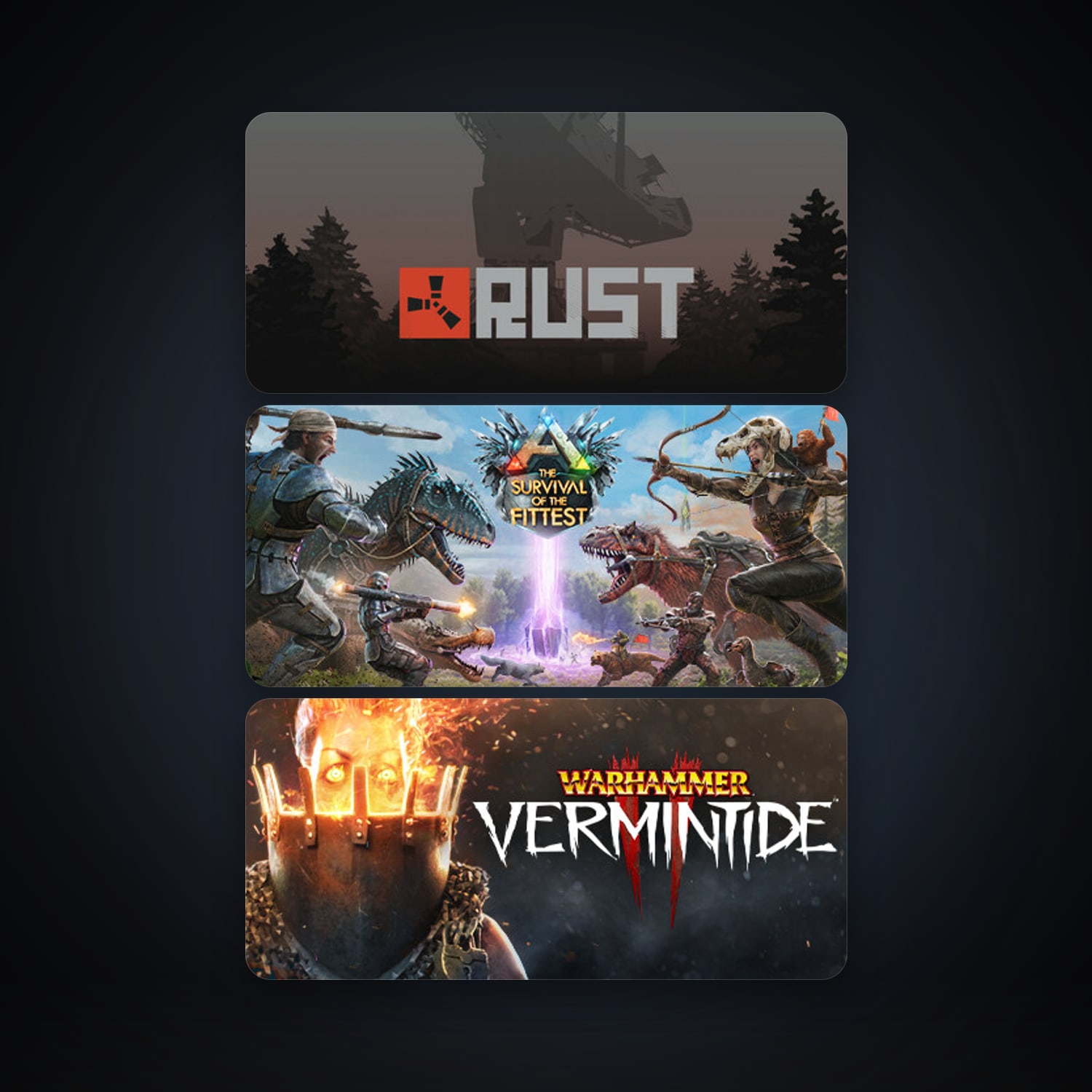 Rust + ARK: The Survival Of The Fittest, 5 games, clean — HabibiAccounts