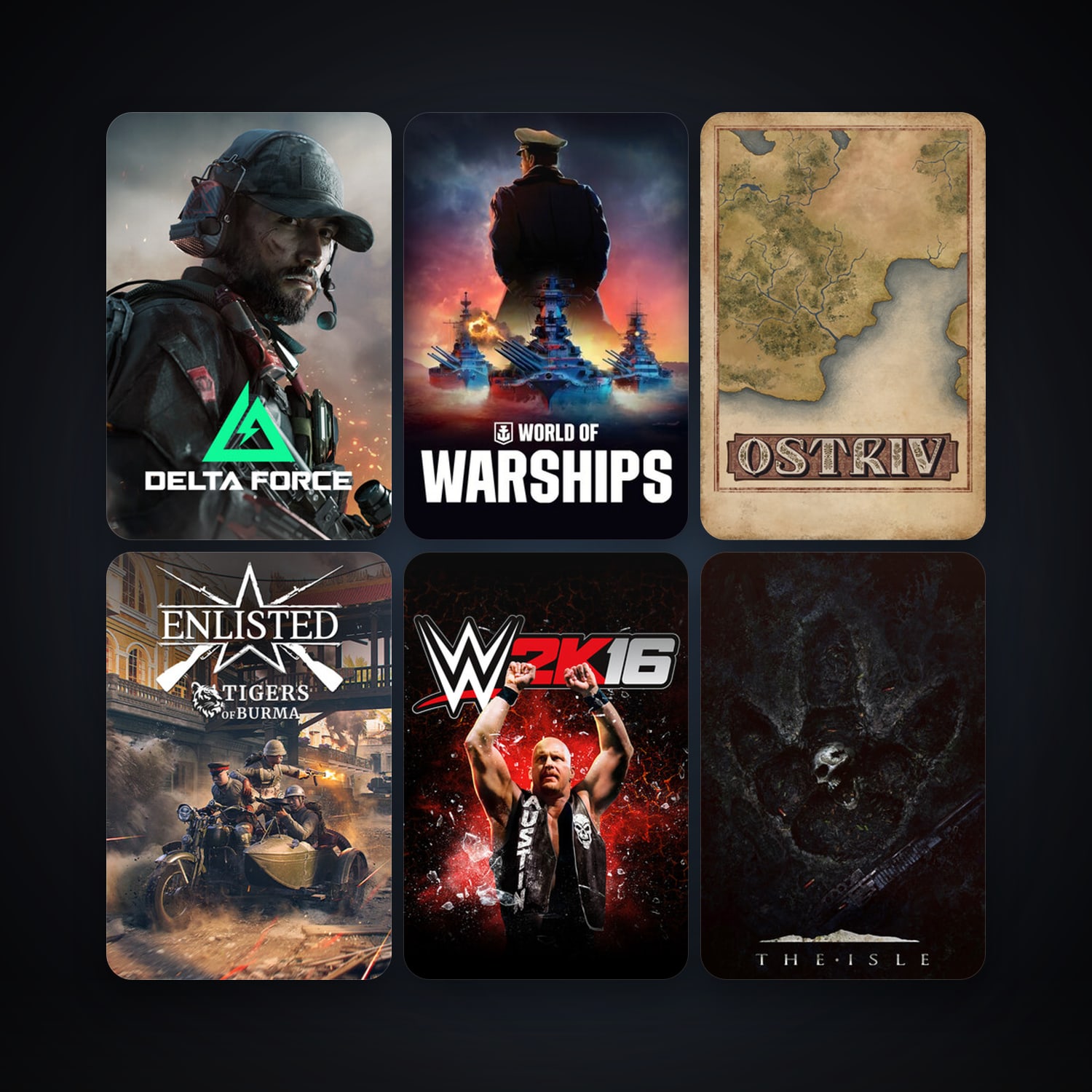 The Isle + WWE 2K16, 8 games, clean — HabibiAccounts