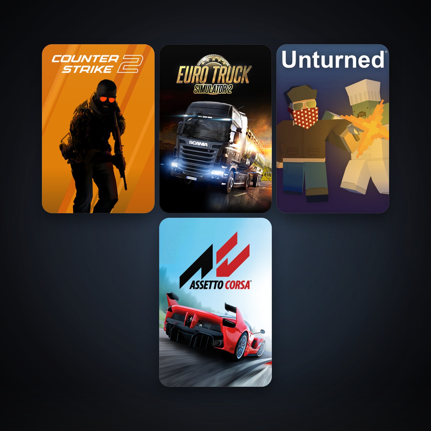 CS2 Prime + Euro Truck Simulator 2, 6 games, clean — HabibiAccounts