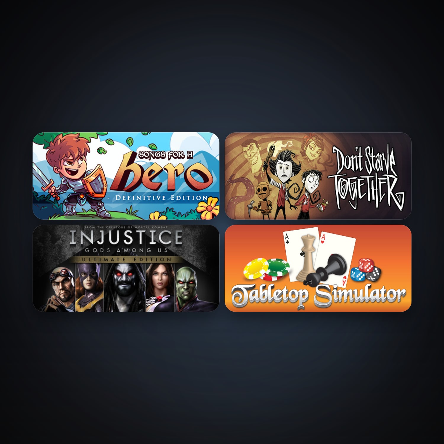 Injustice: Gods Among Us Ultimate Edition + Tabletop Simulator, 5 games, clean — HabibiAccounts