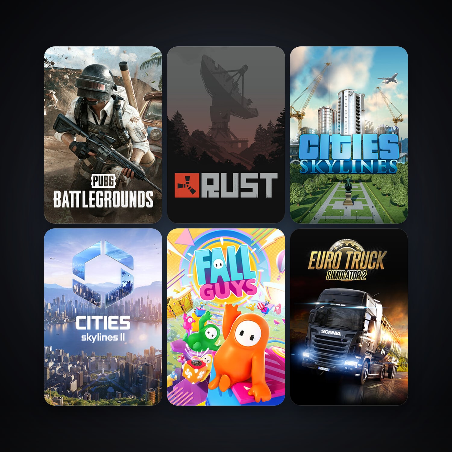 Euro Truck Simulator 2 + Rust, 18 games, clean — HabibiAccounts