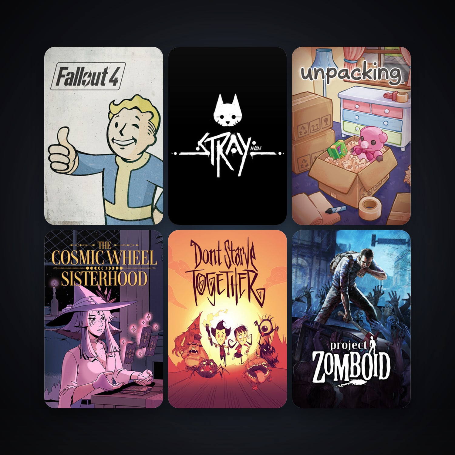 Project Zomboid + Don't Starve Together, 13 games, clean — HabibiAccounts