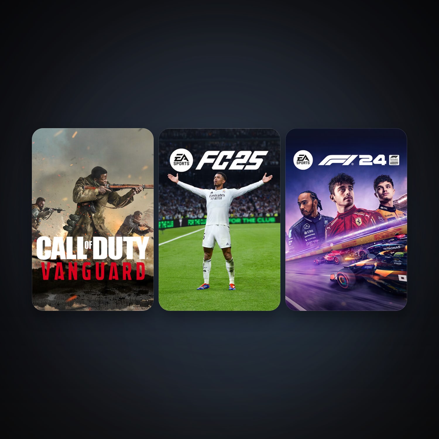 Call of Duty: Vanguard + F1 24, 6 games, clean — HabibiAccounts