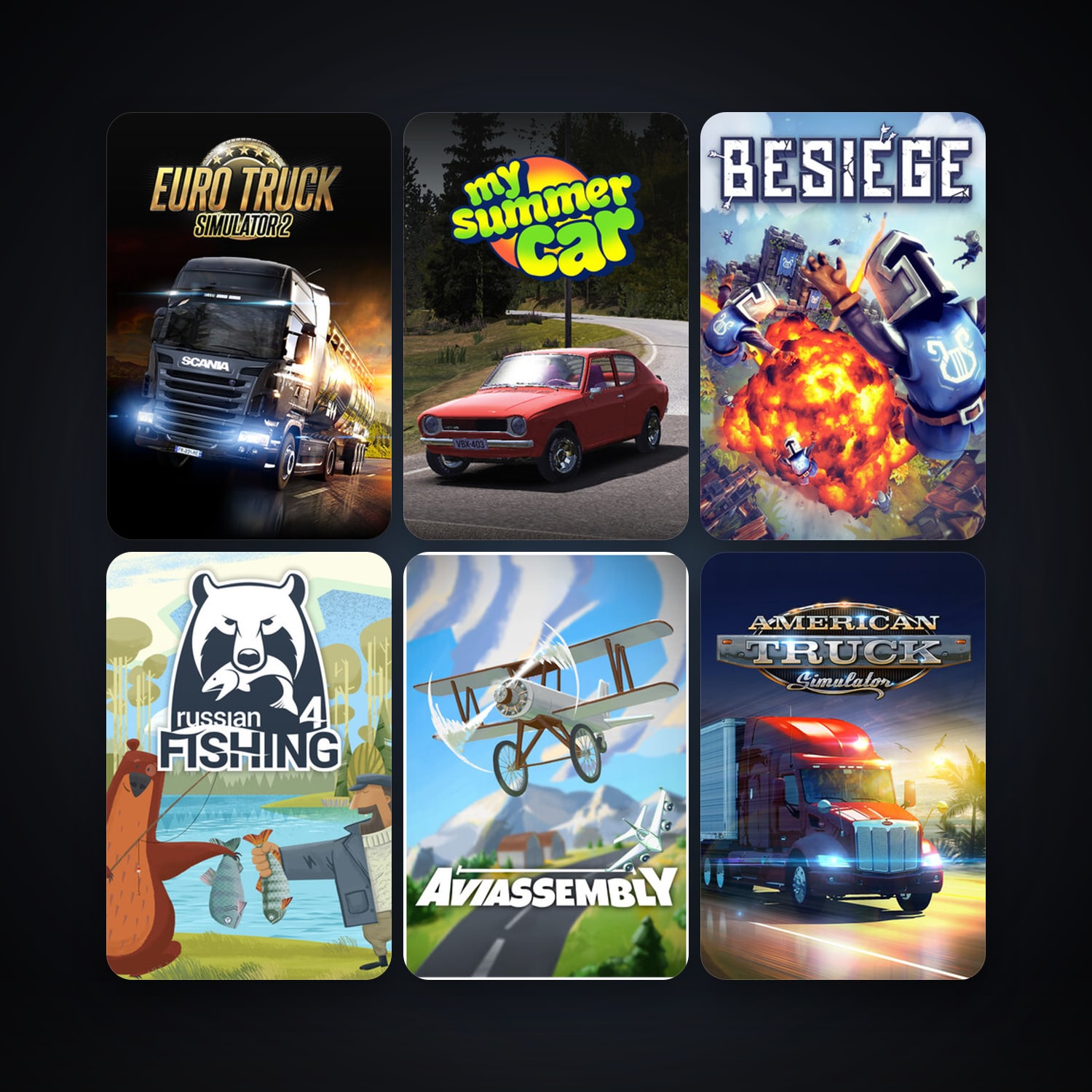 Euro Truck Simulator 2 + American Truck Simulator, 21 games, clean — HabibiAccounts