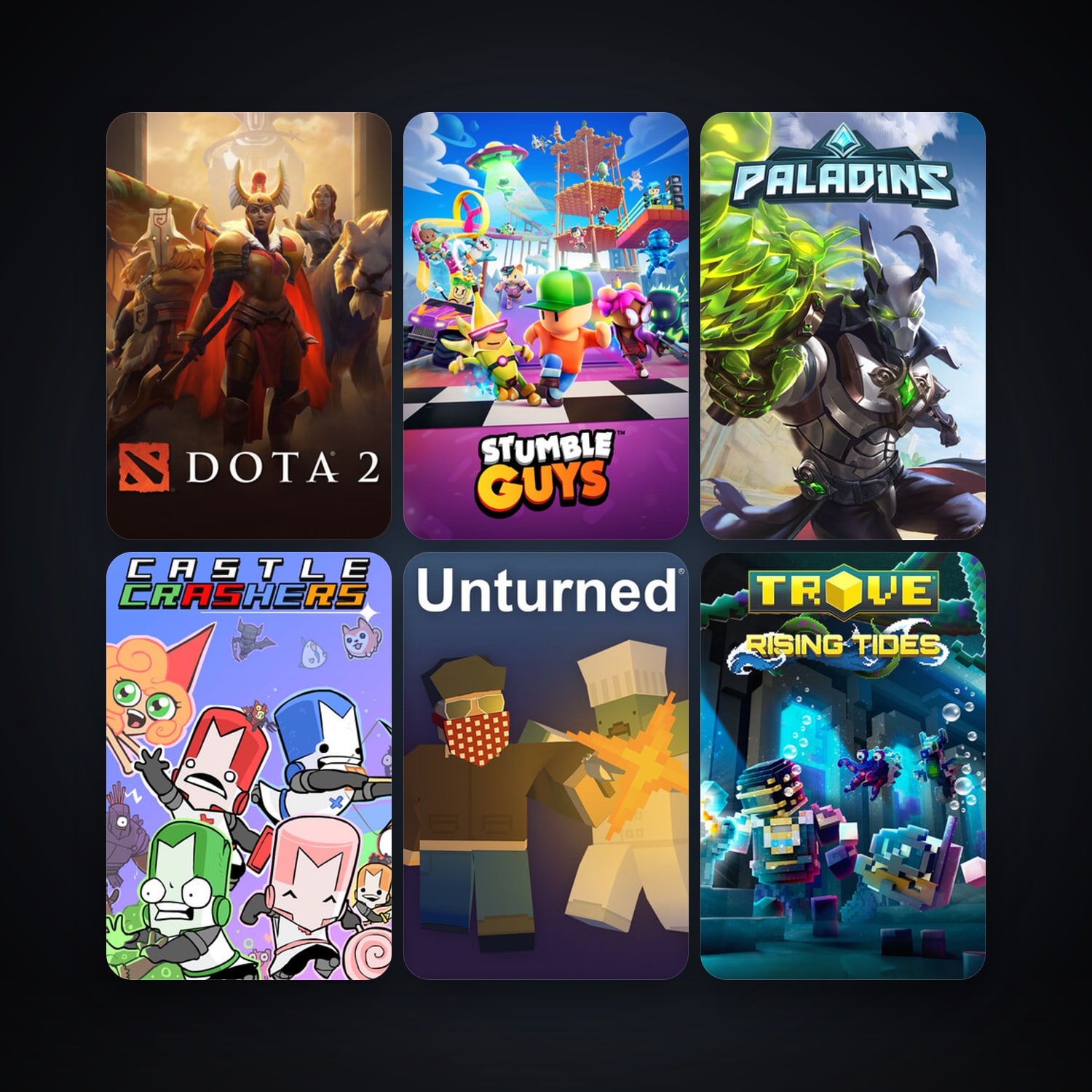Dota 2 + Castle Crashers, 19 games, clean — HabibiAccounts