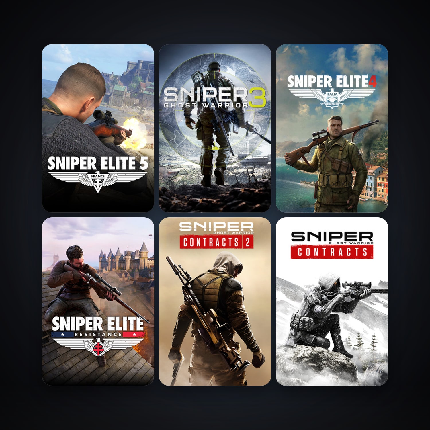 Sniper: Ghost Warrior + Sniper Elite 3, 27 games, clean — HabibiAccounts