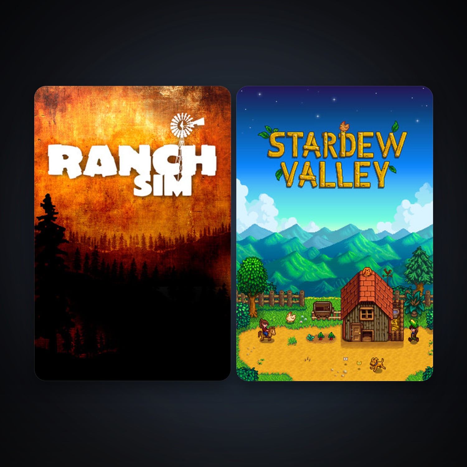 Stardew Valley + Ranch Simulator - The Realistic Multiplayer Agriculture Management Sandbox; Farm, Harvest, Hunt & Build, 2 games, clean — HabibiAccounts