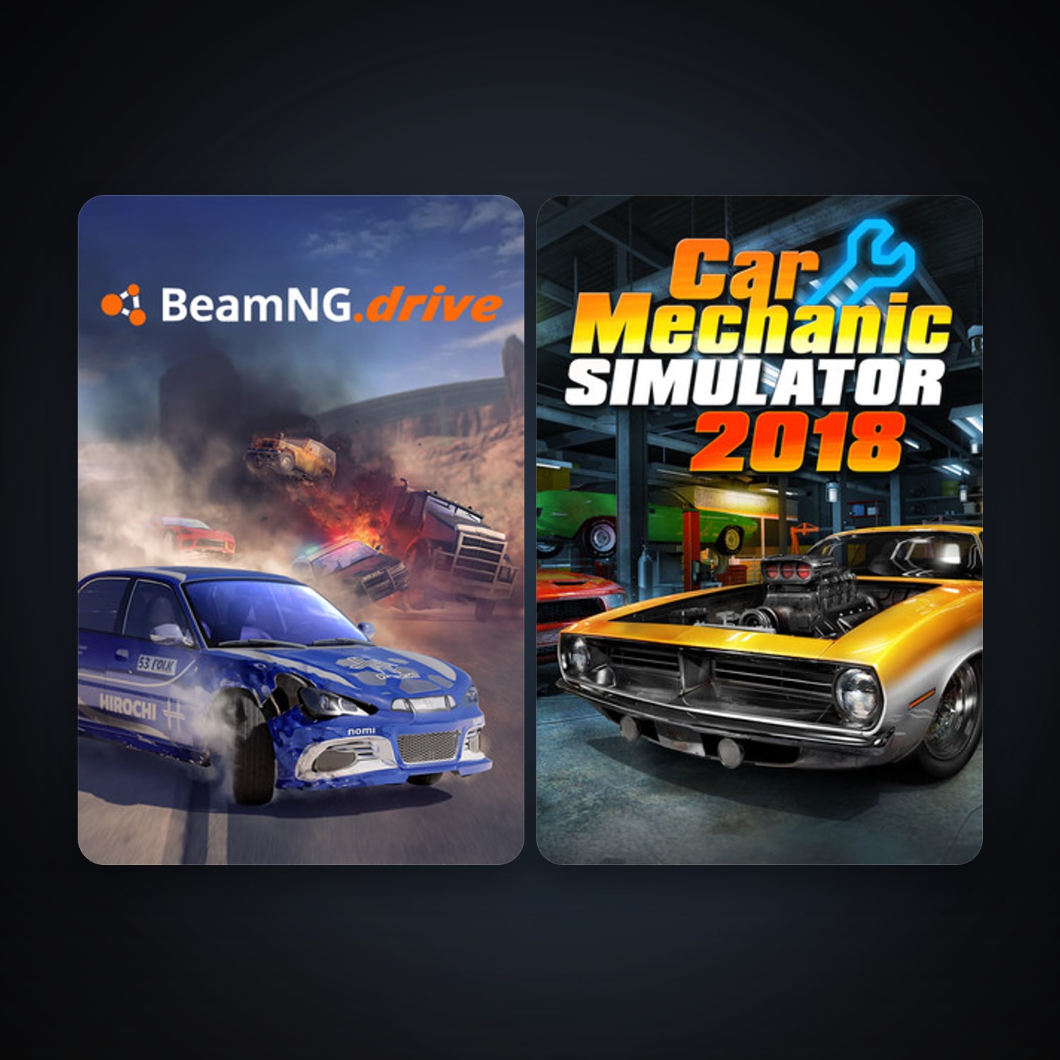 BeamNG.drive + Car Mechanic Simulator 2018, 6 games, clean — HabibiAccounts