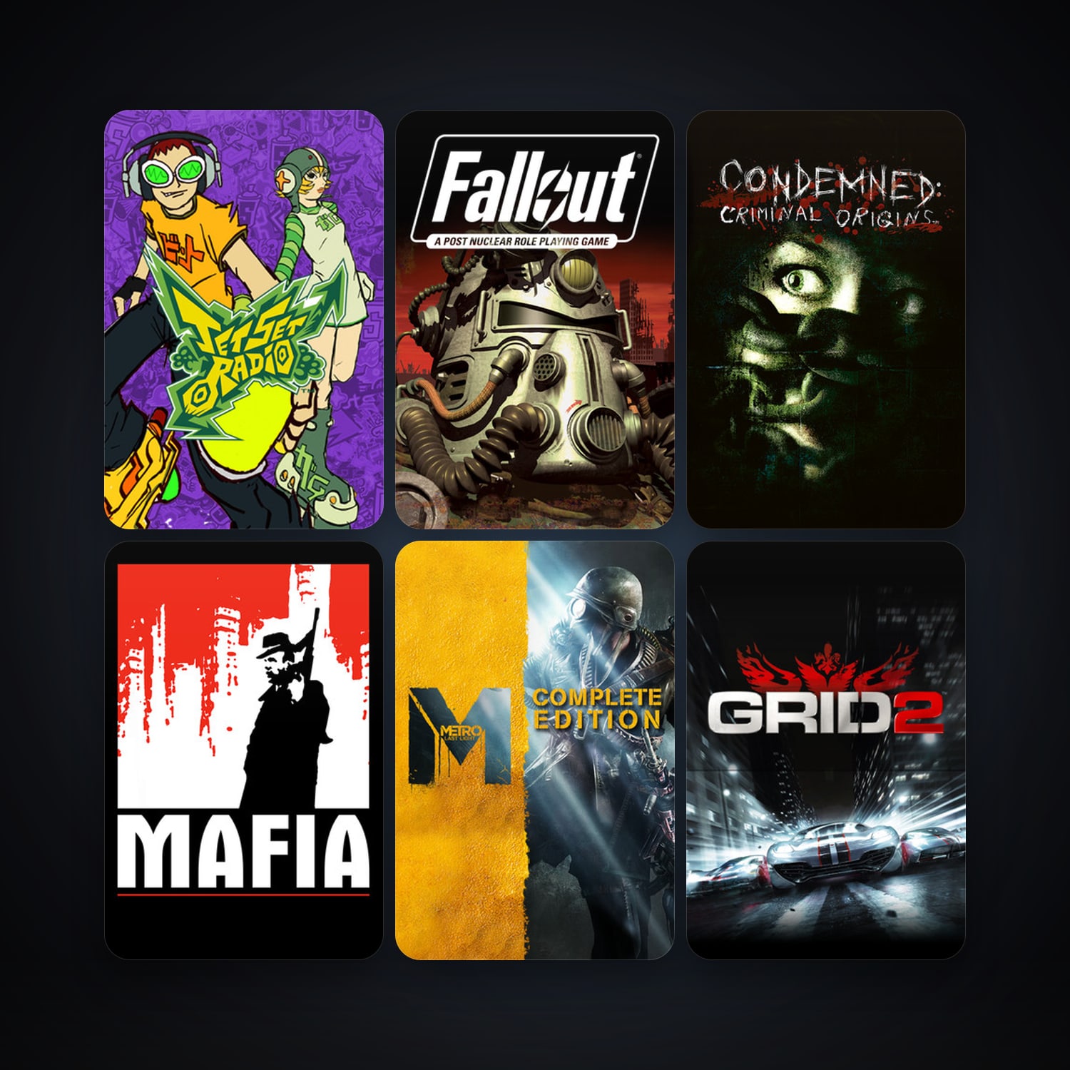 Condemned: Criminal Origins + Fallout: A Post Nuclear Role Playing Game, 46 games, clean — HabibiAccounts