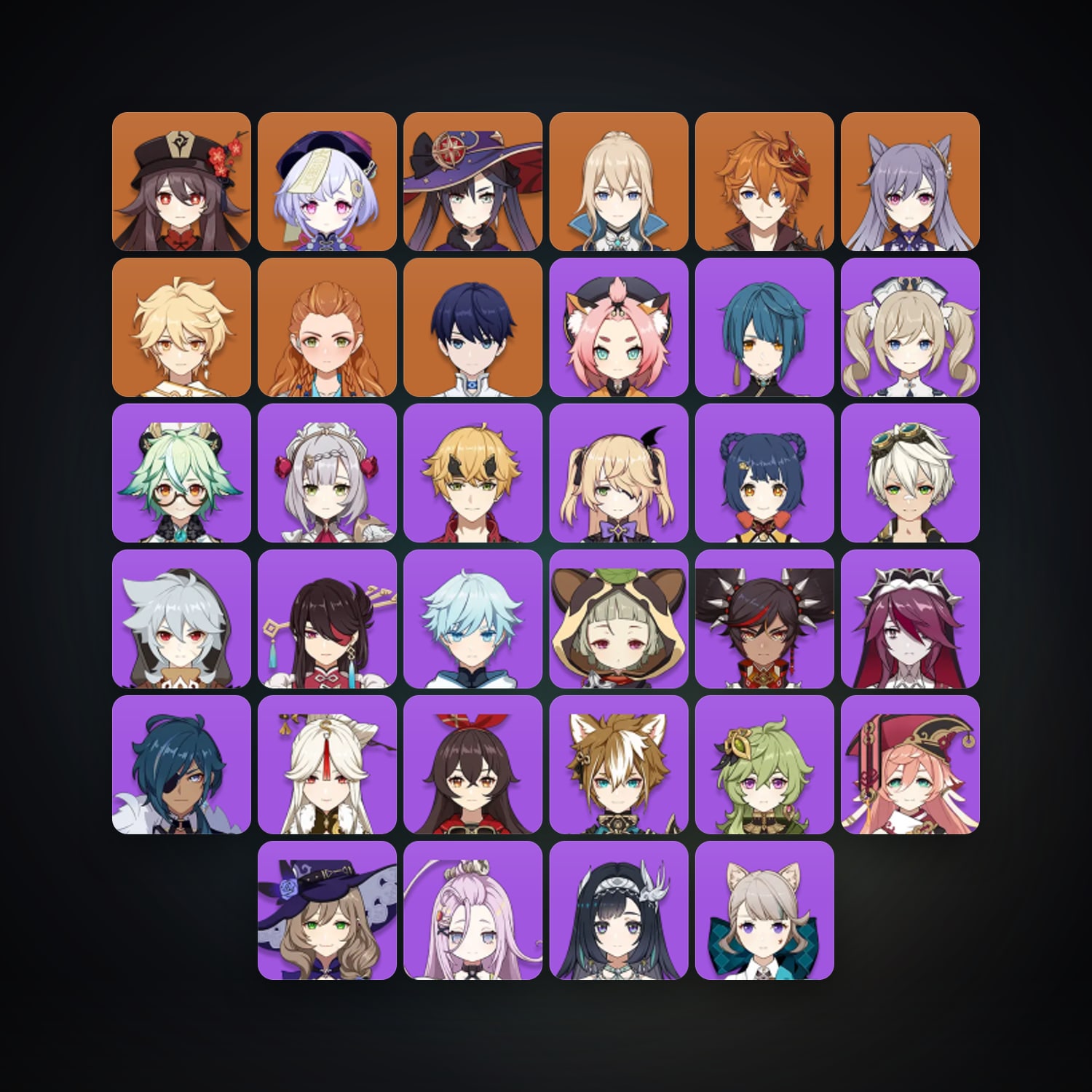 Genshin Impact | AR 56 | 34 Chars | 6× 5★ — Genshin / miHoYo Account — HabibiAccounts